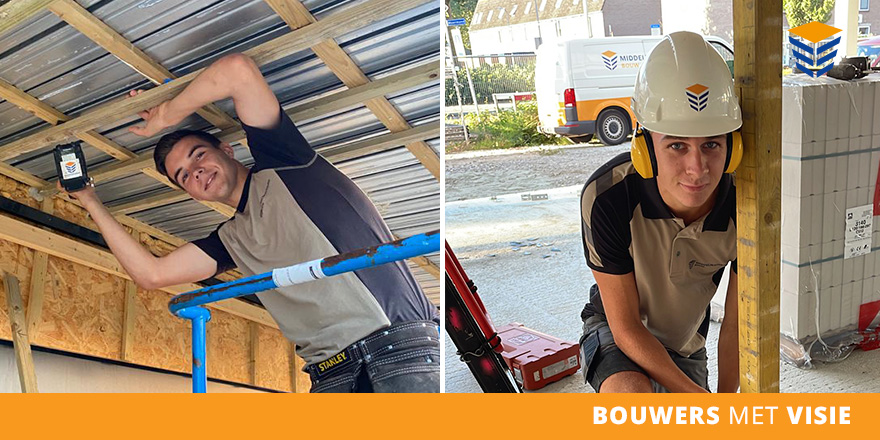 AAN HET WERK | Na de vakantie zijn we inmiddels weer aan paar weken aan het werk. Daan (r) &amp; Gerrit (l) zijn onze nieuwe collega's en werken voor 4 dagen in de week op één van onze projecten. De andere dag zijn ze op school. Ook bij ons werken? Bekijk onze website voor vacatures.