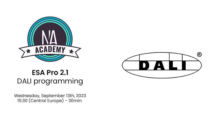 ***WEBINAR DAY TOMORROW!***

ESA Pro 2 - DALI programming
Wednesday, September 13th, 2023
15:30 (Central Europe) - 30min

Do not miss the presentation about the new DALI programming features with ESA Pro  software.
meet.google.com/pjt-eddj-uvj

#lightingcontrol #lightingprogramming