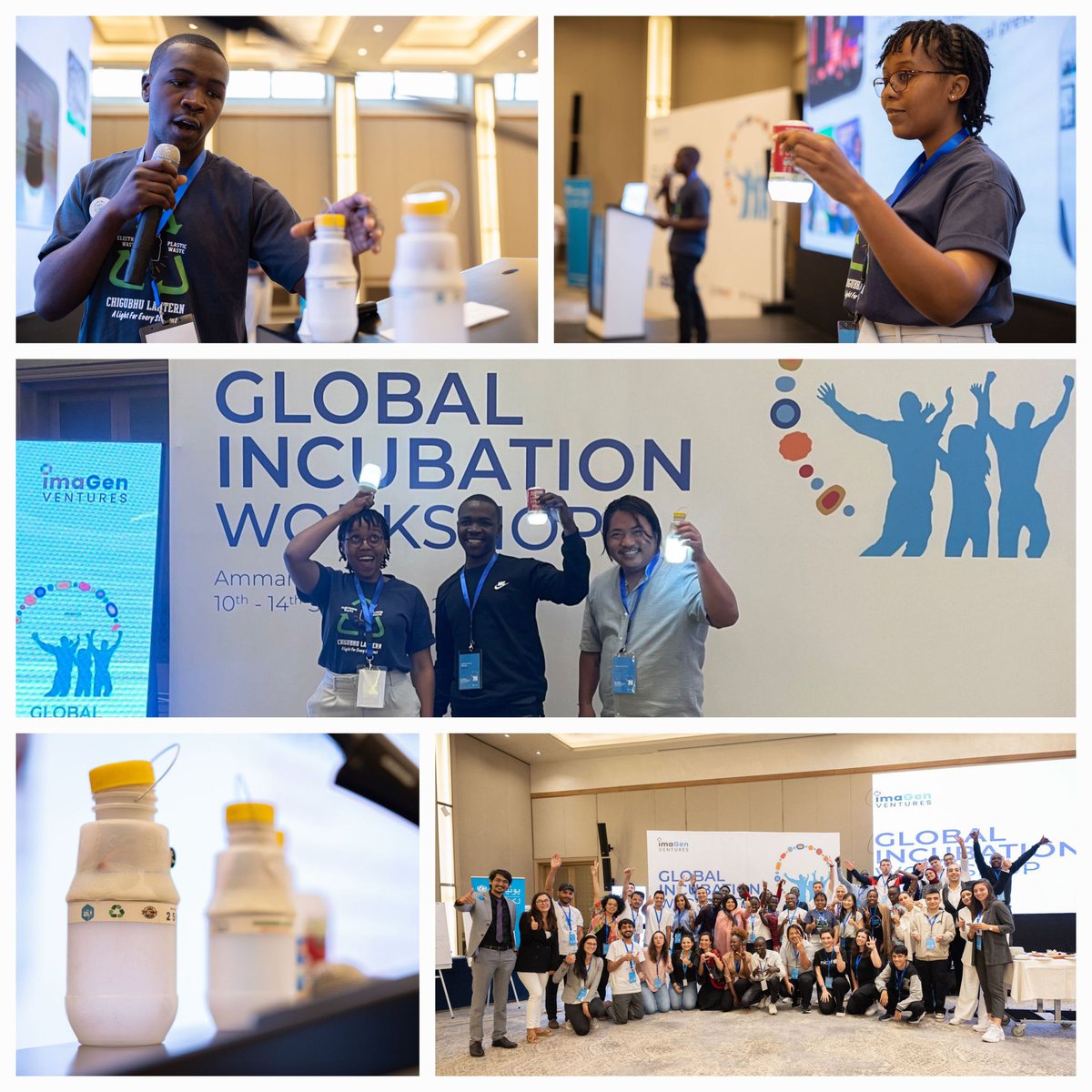 🎉🎉<a href="/UNICEFZIMBABWE/">UNICEF ZIMBABWE</a> &amp; <a href="/ZambeziArk/">Zambezi Ark Technologies</a> join 12 teams of young entrepreneurs at the imaGen Ventures Global Incubation in Jordan to co-create &amp; receive mentorship to accelerate their social enterprise on off-grid solar-powered DC lighting sys &amp; #ChigubhuLantern.

#SkillsRightsNow