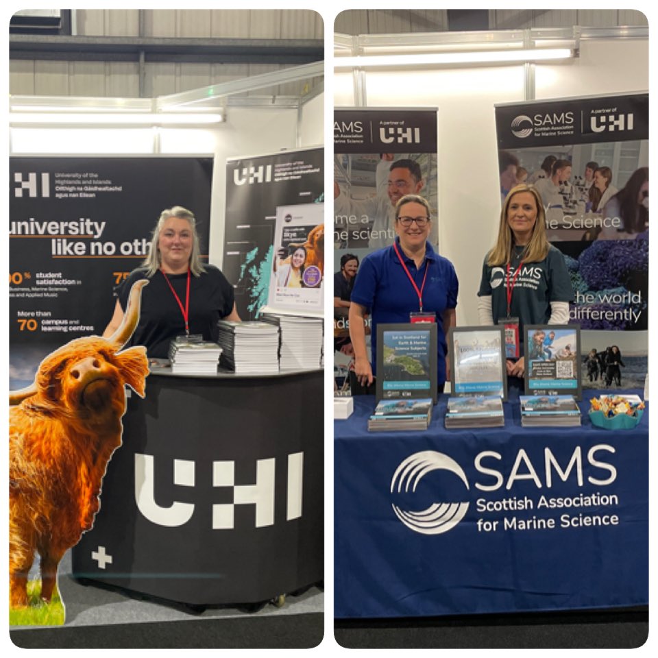 ➕ UCAS Glasgow we are ready!! Stop by, say hi and find out about the  amazing courses we have at UHI➕ Our famous Highland Cow Skye is also available for Selfies➕#thinkuhi