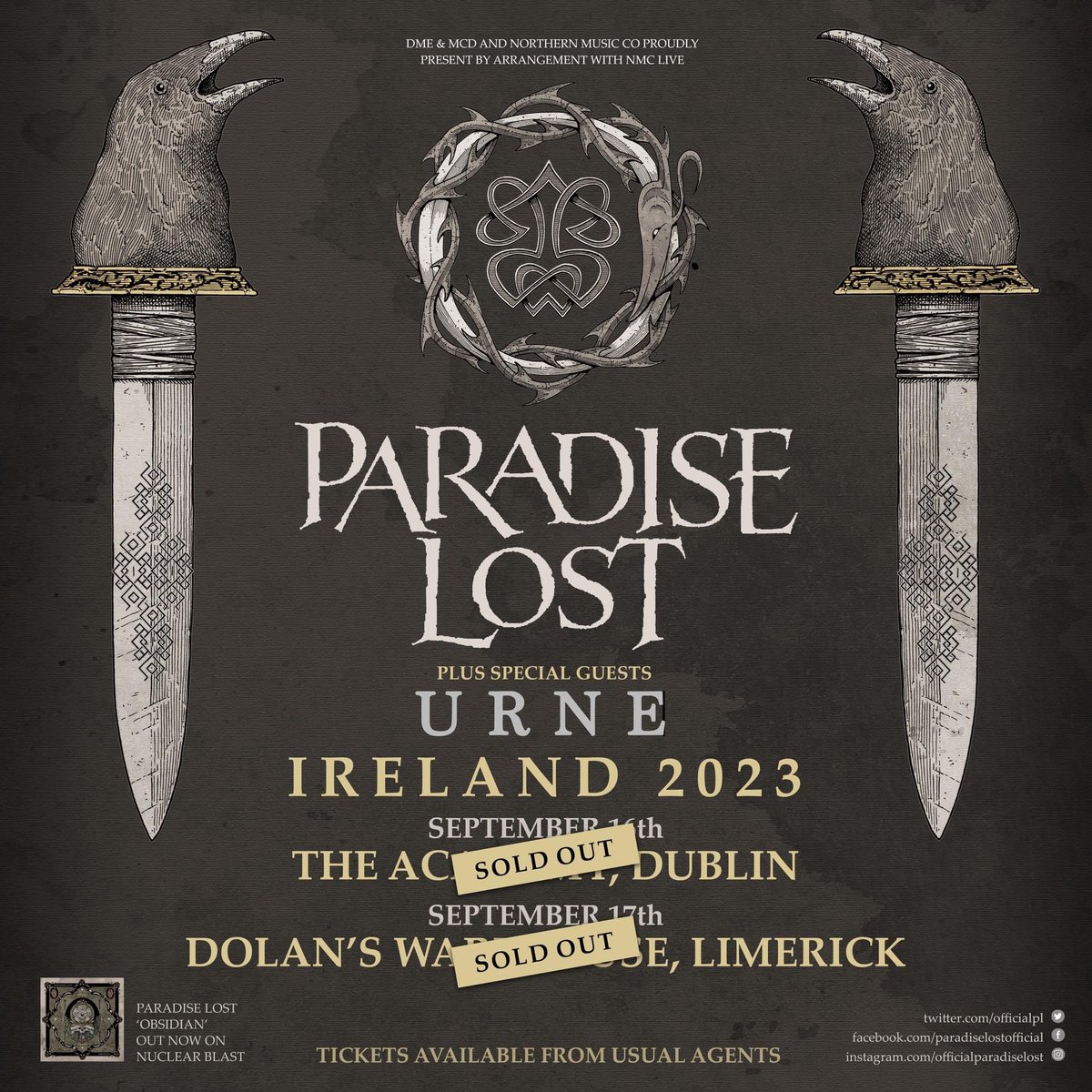 Back to Ireland this weekend! Supporting the legends in Paradise Lost.