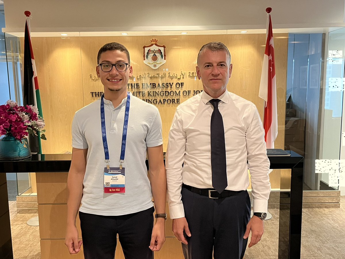 A huge appreciation for the Jordanian🇯🇴 ambassador in Singapore 🇸🇬 for inviting me for a cup of coffee at the Jordanian embassy! 

He showed great support and appreciation towards our work. #WCLC23
