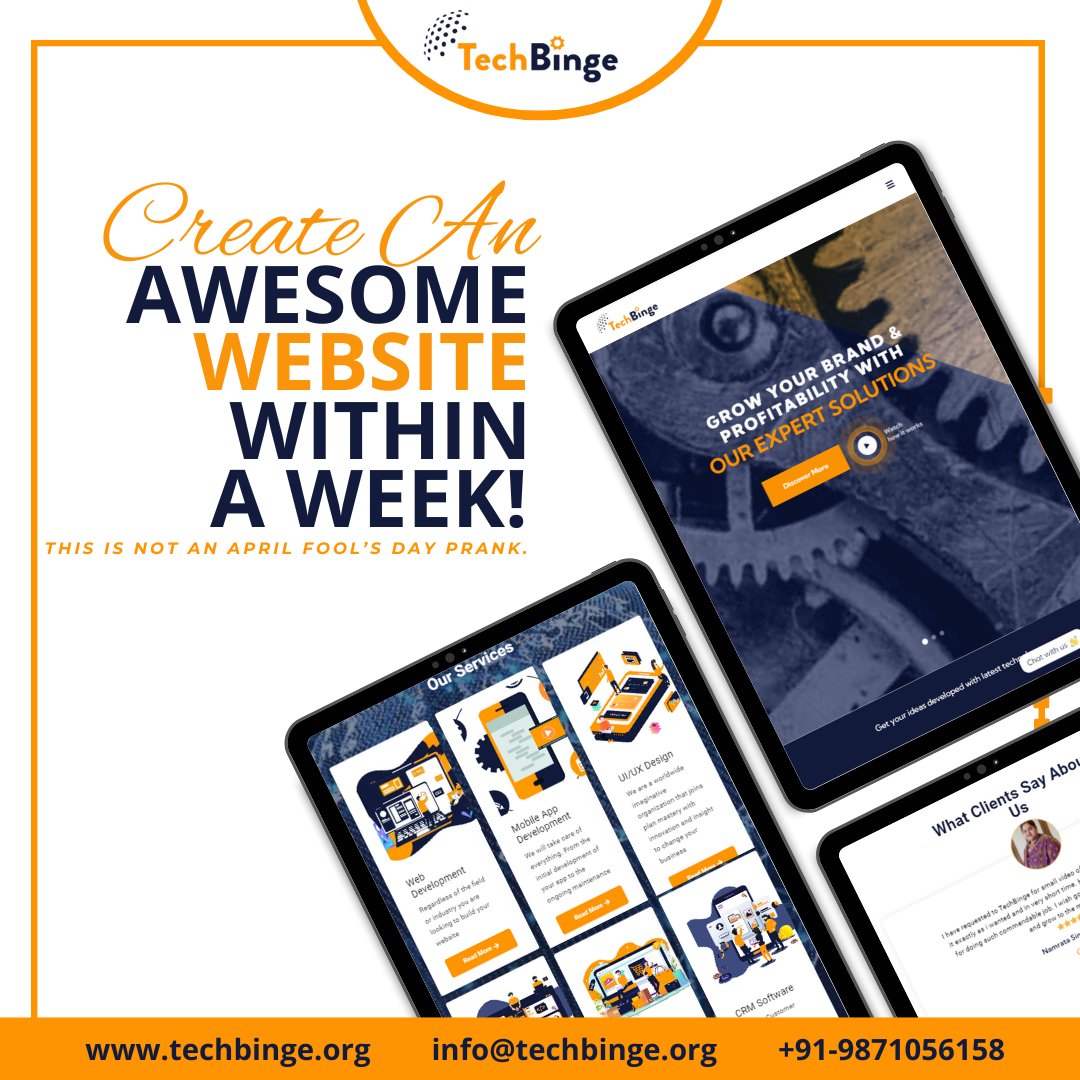 Ready to elevate your online presence? Get ready for an incredible journey! 
#webdesign #digitaltransformation #onlinepresence #comingsoon #techbinge #websiteinaweek #webdesign #websitedevelopment #digitaltransformation #onlinepresence #techbinge #websitelaunch #techsolutions