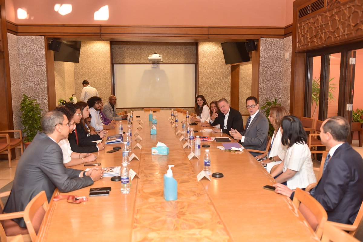 AUCPresident's tweet image. A privilege to welcome Sean Jones, @USAID director, &amp;amp; Robert Powers director, Office of Education &amp;amp; Partnerships, @USAIDEgypt to #AUCCampus. #USAID continues to support our mission to serve Egypt through education &amp;amp; capacity building opportunities. #AUCDriven