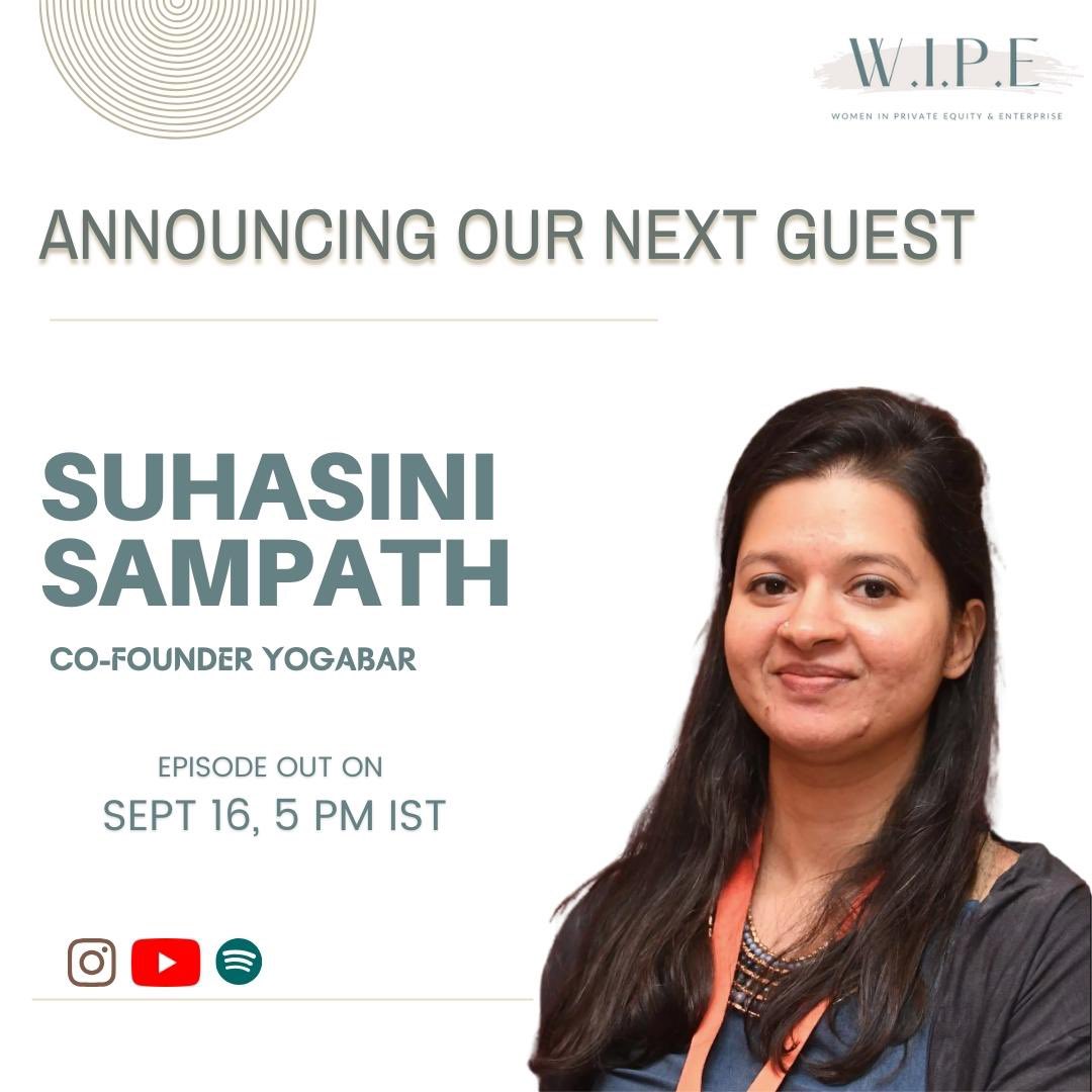 Meet our next speaker, Suhasini Sampath, Co-Founder at Yogabar.

Stay tuned for my conversation with her which will be releasing on 16th September.

#wipe #radicallyyours #wipingoutthenorm #yogabar
