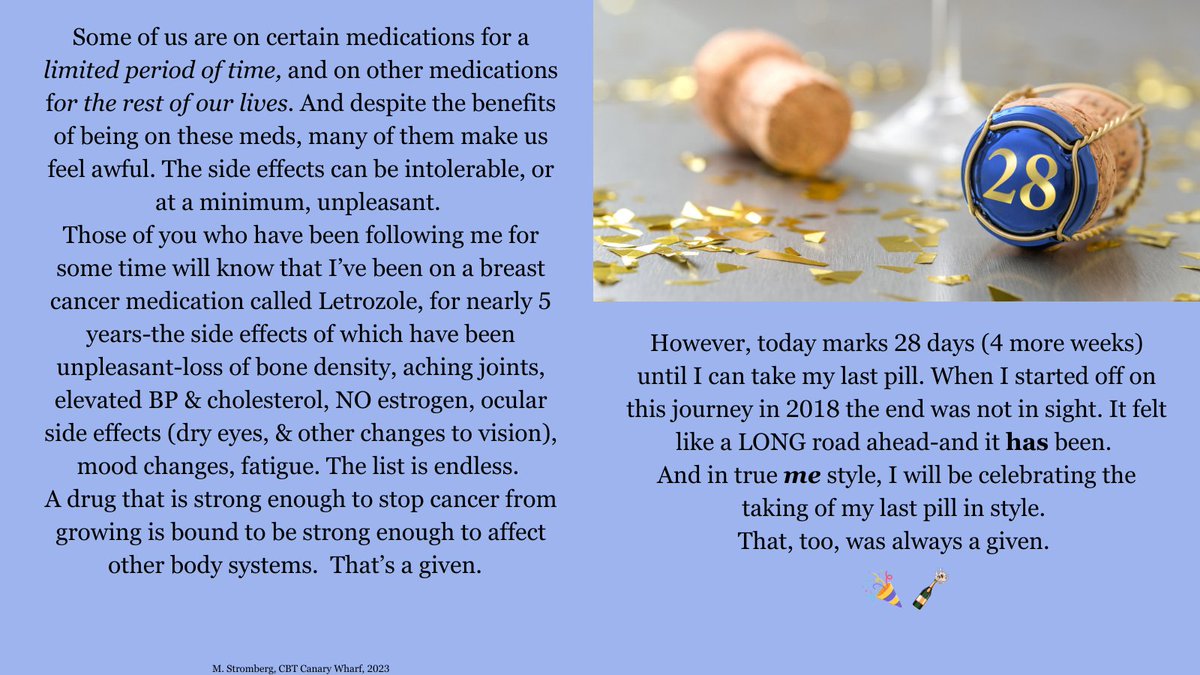 #Letrozole 💊 28 days left. 🙏🥳 Unless you're actually on this tablet & feeling the effects, you won't understand why the countdown has been so important.  #BreastCancerAwareness #HormoneTherapy

I have a busy workweek & bad 👁️, so apologies if my engagement is ⬇️ normal. 🙏🤗❤️