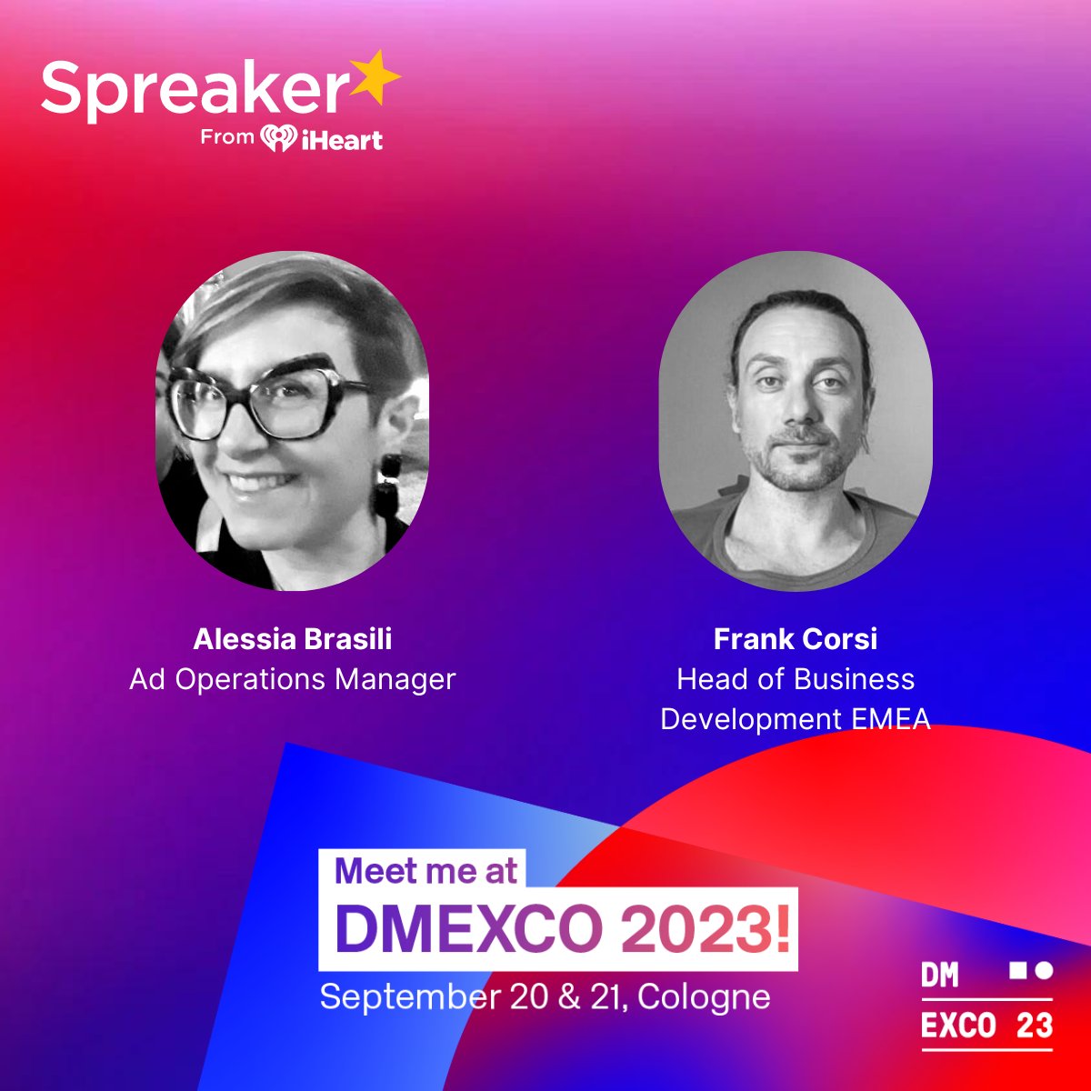 Exciting news! Our team will be at @dmexco next week, to meet you and forge new relationships. Looking forward to catching up with partners and making new connections. See you there! #DMEXCO2023 #podcasting #podcastadvertising 🚀🤝