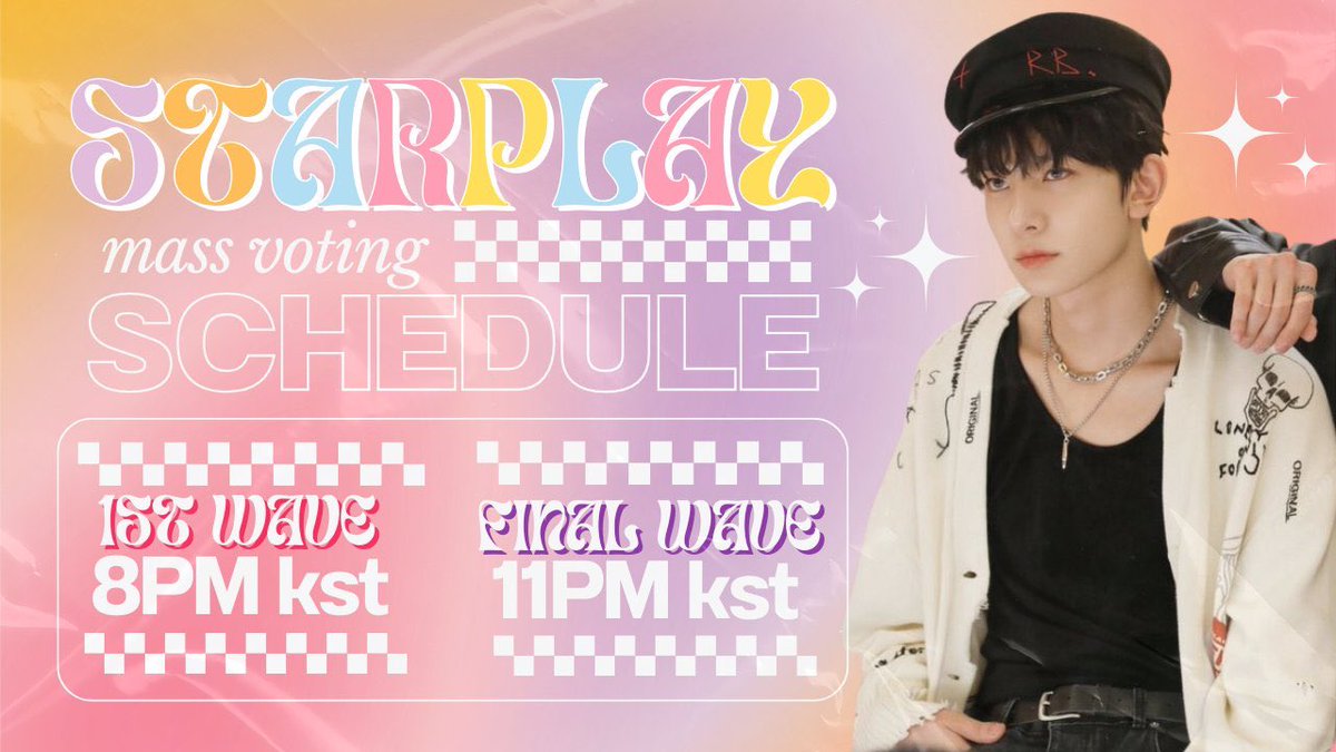 LHSGlobalTeam's tweet photo. [ 📢 ] STARPLAY MASS VOTING SCHEDULE

Please take note of the LAST mass voting schedule tonight! 

1st Wave - 8PM KST 
Final Wave - 11PM KST  

📝 Collect more vts and let’s win for #HEESEUNG
 
#ENHYPEN_HEESEUNG #엔하이픈_희승 @ENHYPEN https://t.co/t7wxT9mLh6