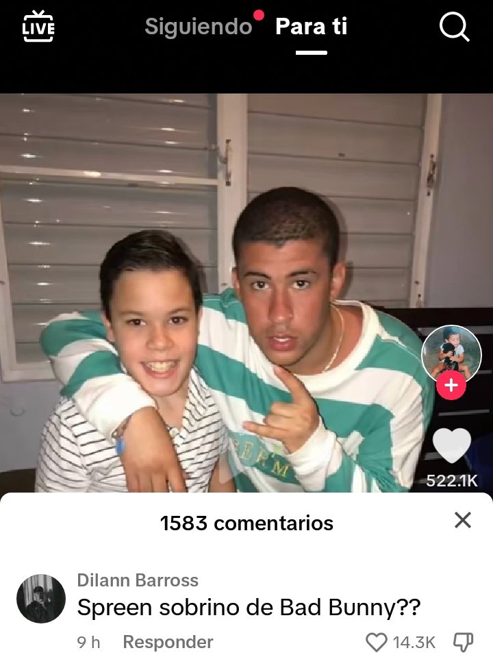 _cloudyd4y's tweet photo. Spreen sobrino de Bad Bunny?? https://t.co/sPwv7r2Jri