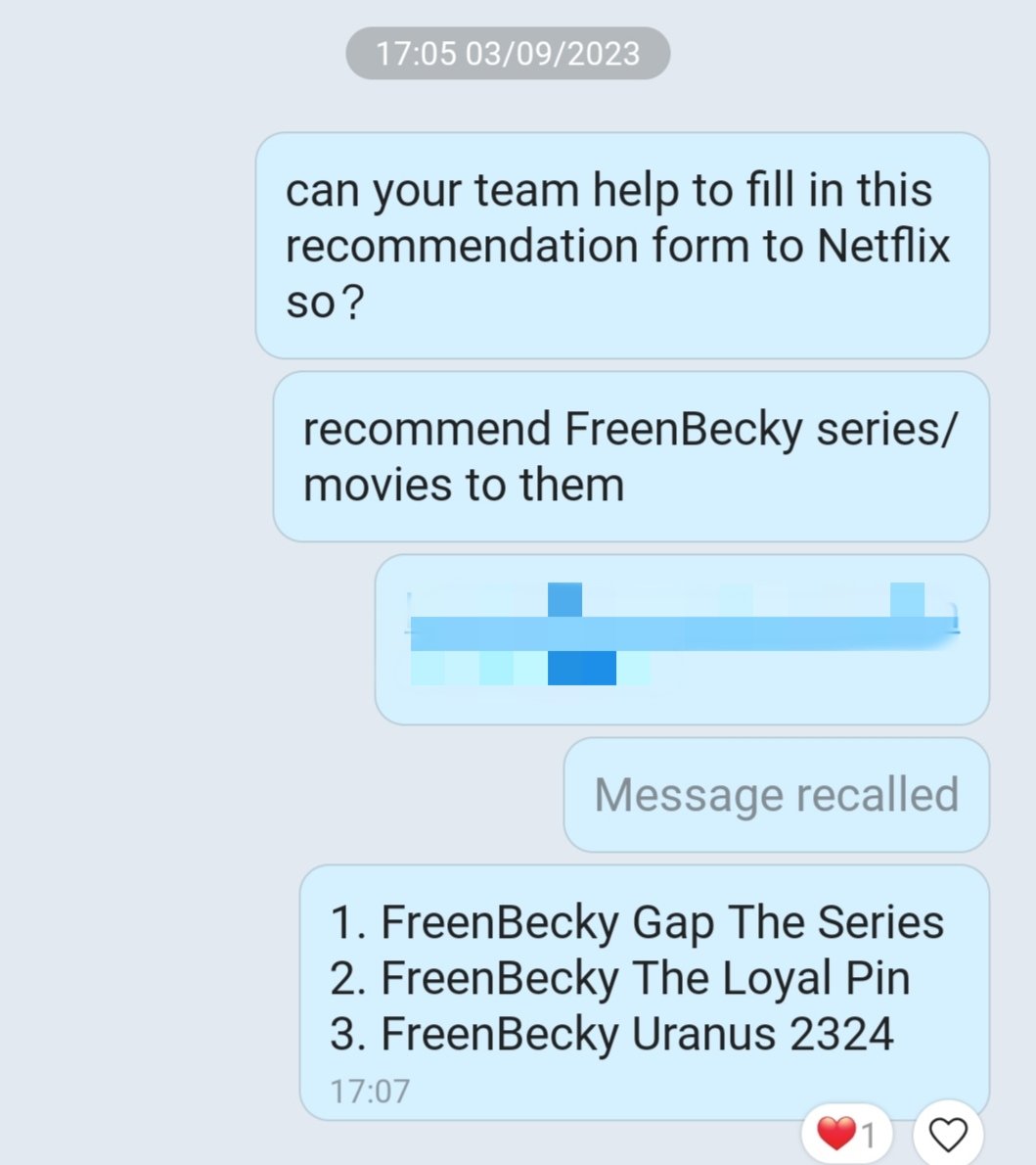 FreenBecky_Data's tweet photo. As early as on 3 of September, we asked our group members to submit a form to Netflix for recommendations of FreenBecky's series/movies to be aired on their platform. We also asked @fbrankingvn for help to spread in their group https://t.co/l6wUClBZ7g