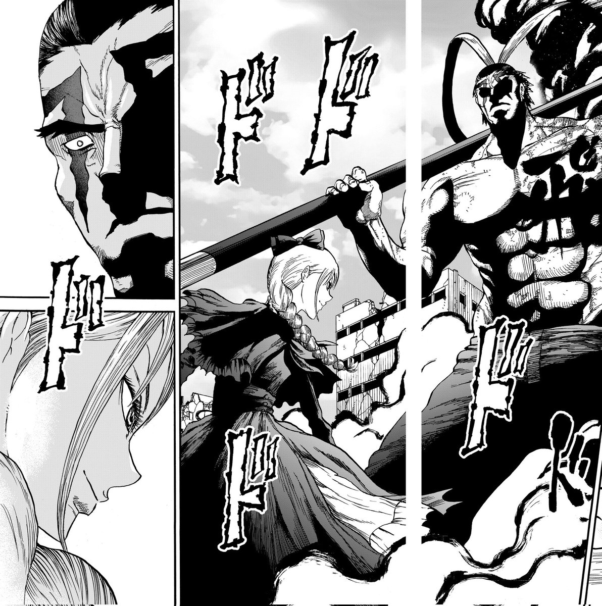 ドドドドド…  『兇人大戦』は現在公開されている7話までが1巻収録の予定。 ちょうど呂布戦が丸々はいる感じですね。  今週金曜日からは新章、新たな敵の登場です。 お楽しみに。  『兇人大戦』はマンガTOPで連載中。  #マンガTOP #マンガ #漫画 #manga #兇人大戦