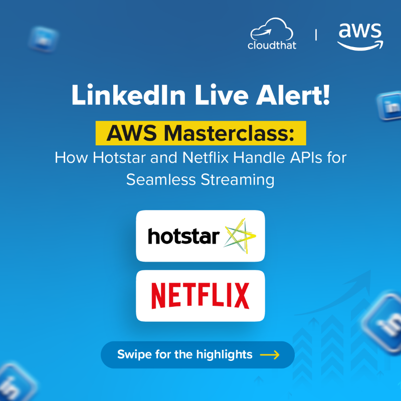 cloudthat's tweet photo. Register Now - https://t.co/TikJlOkSbh
Join us for an extraordinary @awscloud Masterclass where our AWS Authorized Instructor, Nehal Verma, will reveal remarkable strategies employed by two entertainment giants, Netflix and Disney+Hotstar. 
#AWSMasterclass #LinkedInLive