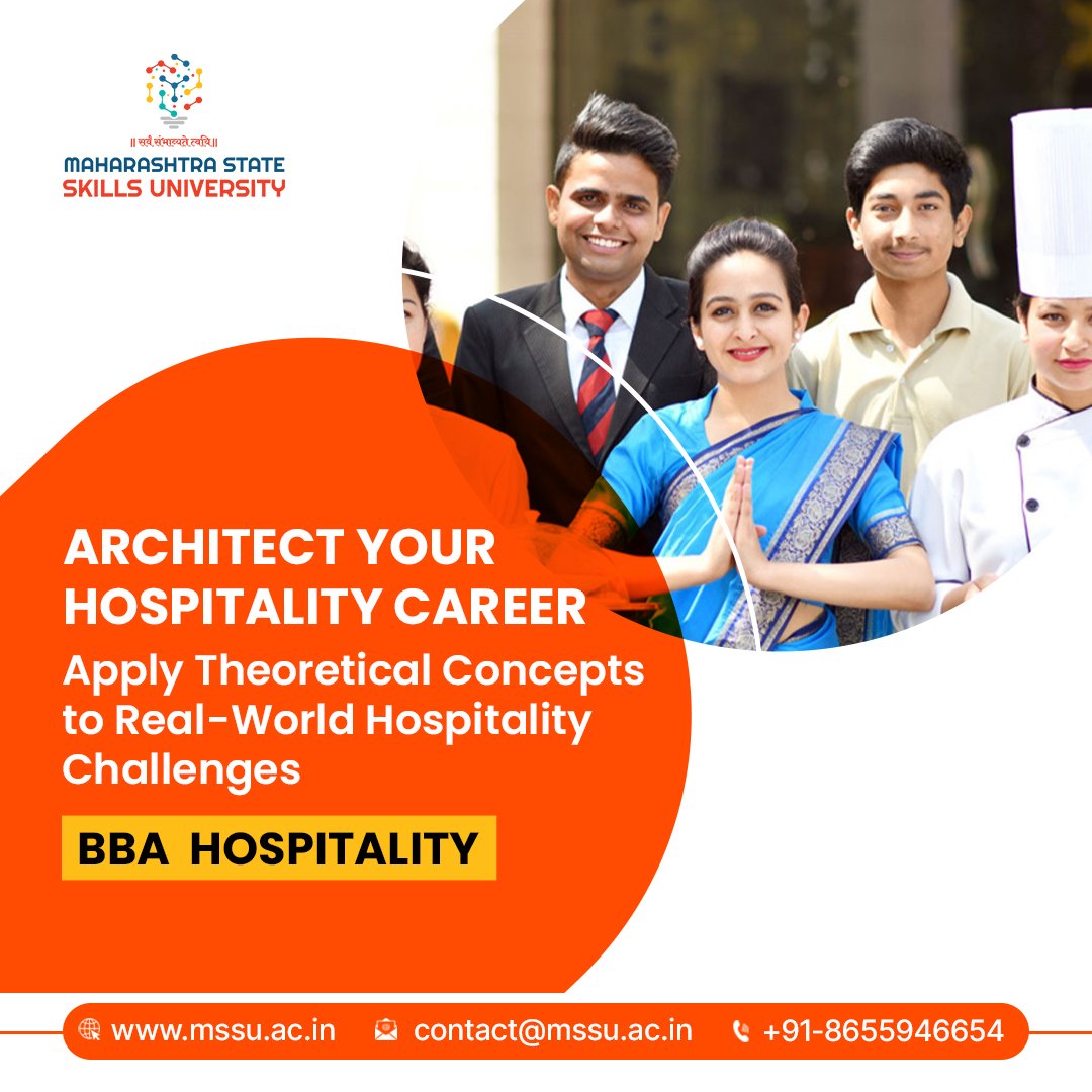 Are you Ready to Architect Your Hospitality Career?

Join us on the Path to Success!

🌐 : mssu.ac.in

📞 : 8655946654

#hospitalitycareer #bba #bbahospitality #mssu #maharashtrastateskillsuniversity #specializeduniversity #qualityeducation #mumbai #pune #maharashtra