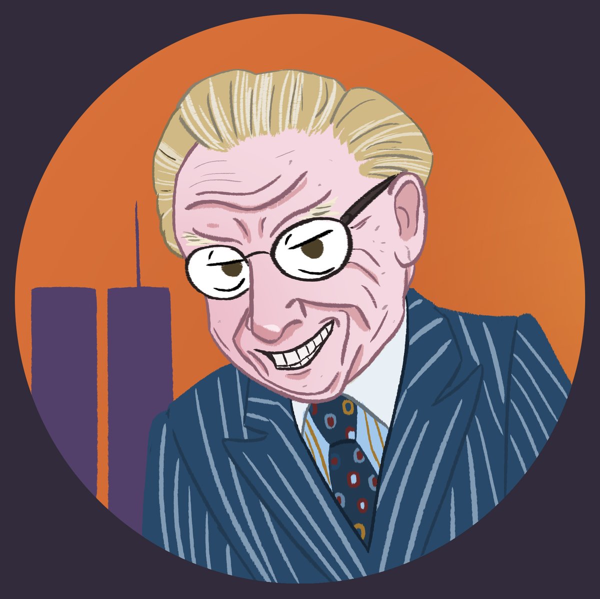 Just did a drawing of #LarrySilverstein aka Lucky Larry

#911WasAnInsideJob