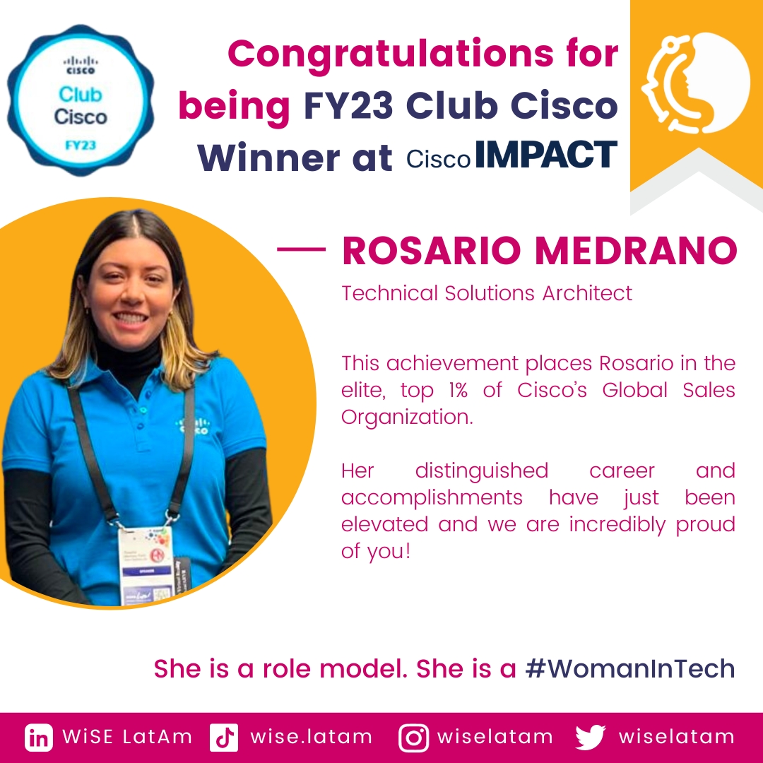 wiselatam's tweet photo. Por parte de WISE LATAM queremos darle una gran felicitación a Carolina, Tatiana y Rosario por ser parte del 1% de ganadores del FY23 Cisco Club Winners!!

#CiscoImpact2023 #WeAreCisco #CiscoWomenInTech #ReducingTheGenderGap #Cisco #LoveWhereYouWork #WomanInTech #RockModel https://t.co/z0BbxOHVto
