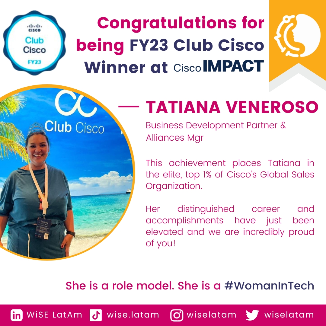 wiselatam's tweet photo. Por parte de WISE LATAM queremos darle una gran felicitación a Carolina, Tatiana y Rosario por ser parte del 1% de ganadores del FY23 Cisco Club Winners!!

#CiscoImpact2023 #WeAreCisco #CiscoWomenInTech #ReducingTheGenderGap #Cisco #LoveWhereYouWork #WomanInTech #RockModel https://t.co/z0BbxOHVto