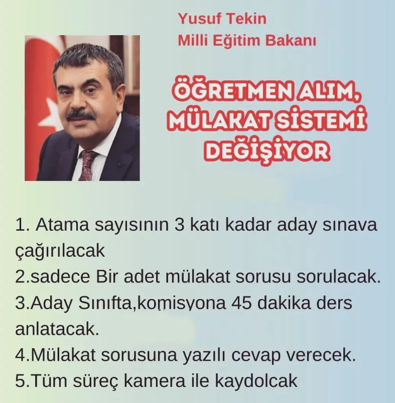 ogretmensitemiz's tweet photo. İlkokul, ortaokul, lise öğretmenlerinin profesörlere ders anlatmasını mi isteyeceksiniz. Bir öğretmen sınıfta gayet başarılı, sevecen olabilir ama bir jüri karşısına almanız gerçekten hoş değil. Hatta ben onur kırıcı buluyorum. Onca eğitimin emeğin iki tane insanın ağzından çıkan onaya bağlı tutmanız. Çok kötü. Bakanlar ve milletvekilleri için de mülakat var mı? #mülakatahayır