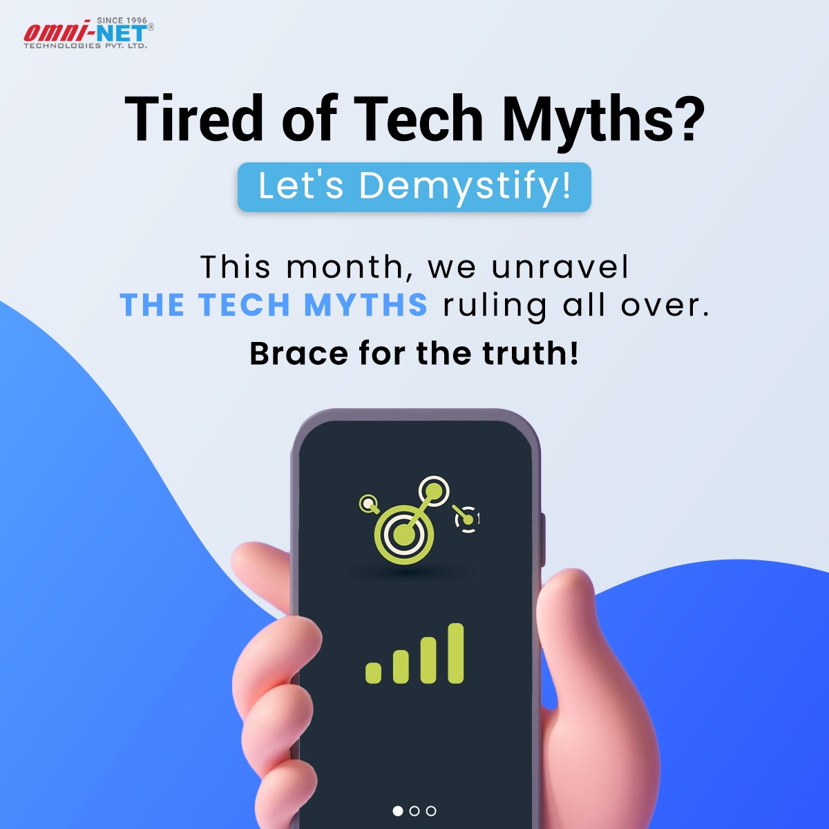 OmninetTech's tweet image. Tech truth or tall tales? September is Myth-Busting Month! Join us as we unveil the reality behind tech myths.

Stay tuned for more enlightenment!

#TechMythBusted #Omninettechnologies