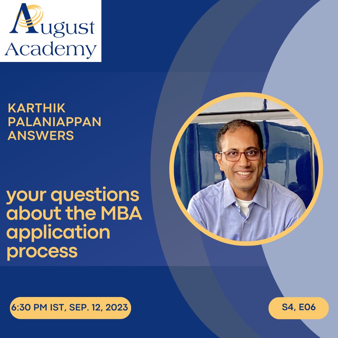Applying to colleges in R1? Or considering R2?

Attend our web office hours (S4, E6)

When: Sept 12, 2023, 6:30 pm IST
Signup: ow.ly/Ay5050PJX9X

#Consulting #ProductManagement #Finance #InvestmentBanking #MBA #MBAessays #GMAT #GMATprep #GRE #AugustAcademyAnswers