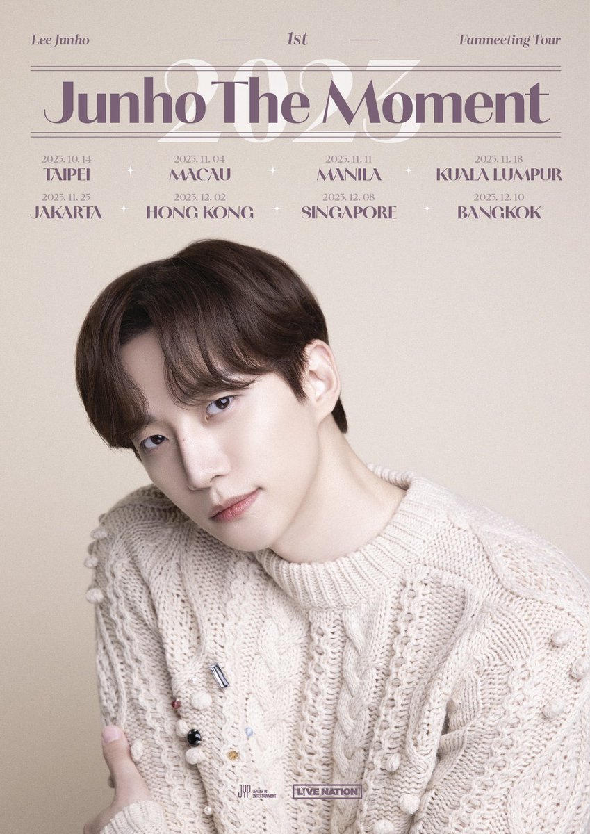 philconcerts's tweet photo. LEE JUNHO 1st FANMEETING TOUR 
<JUNHO THE MOMENT 2023> IN MANILA on November 11, 2023.

 #JUNHO_THE_MOMENT_2023 https://t.co/uQe2vpZnBJ