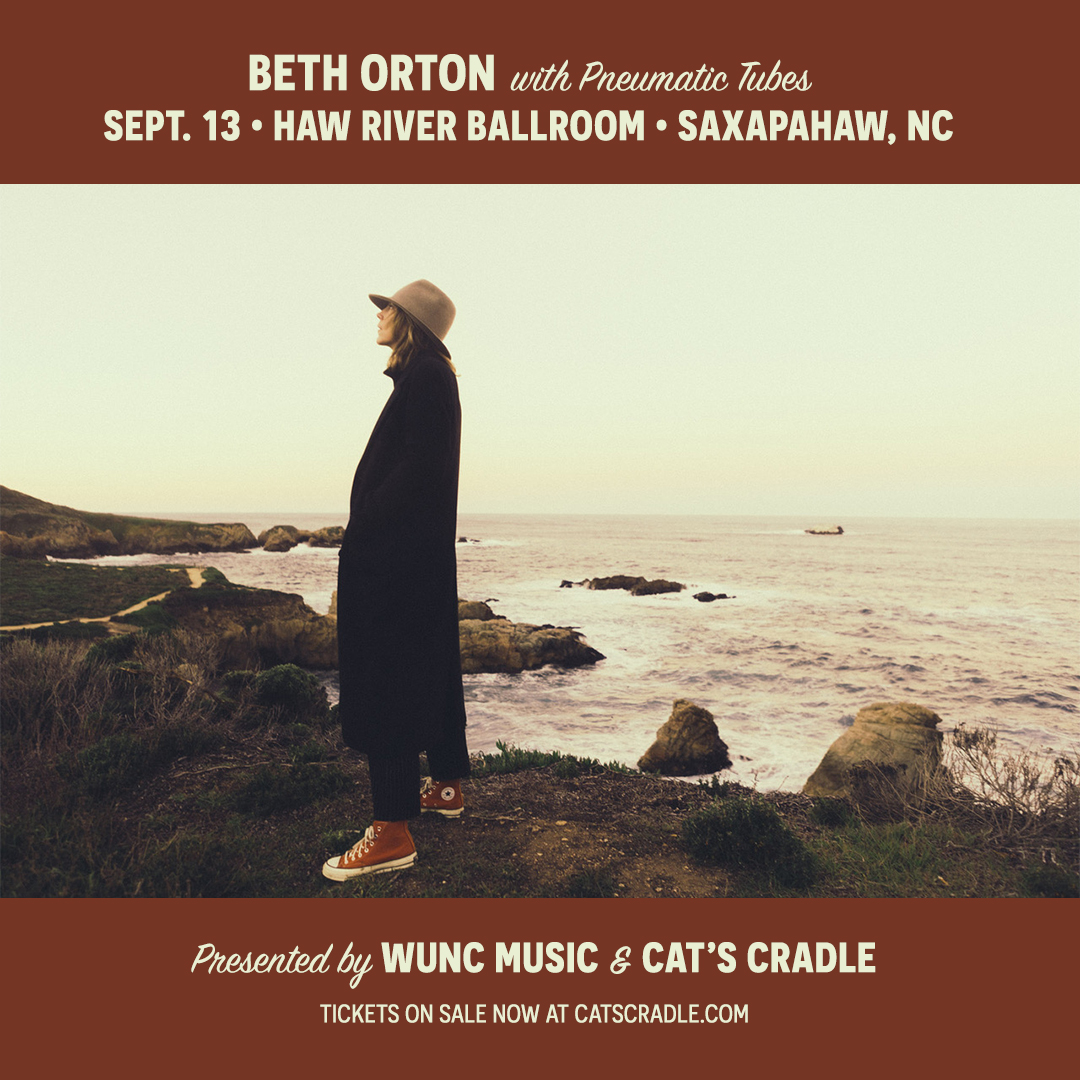 TONIGHT (9/13) WUNC Music and Cat’s Cradle Present: Beth Orton, with Pneumatic Tubes at Haw River Ballroom // 7PM Doors, 8PM Show, $32 Admission Head to bit.ly/BethOrton-Sep13 for tickets + more information! RSVP: facebook.com/events/6643662… @wuncmusic @HRBallroom