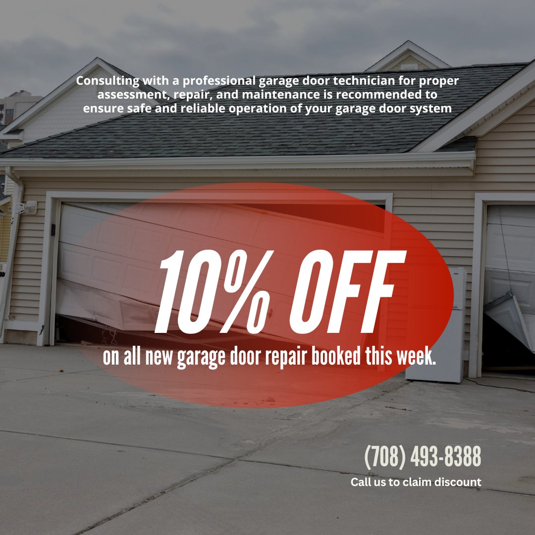 Don't let your garage door struggle! Our expert technicians are here to help. Book your garage door repair with us this week and enjoy a 10% discount! #GarageDoorRepair #ExpertTechnicians #FixMyGarageDoor #ProfessionalService #GarageDoorProblems #EmergencyRepairs #DiscountOffer