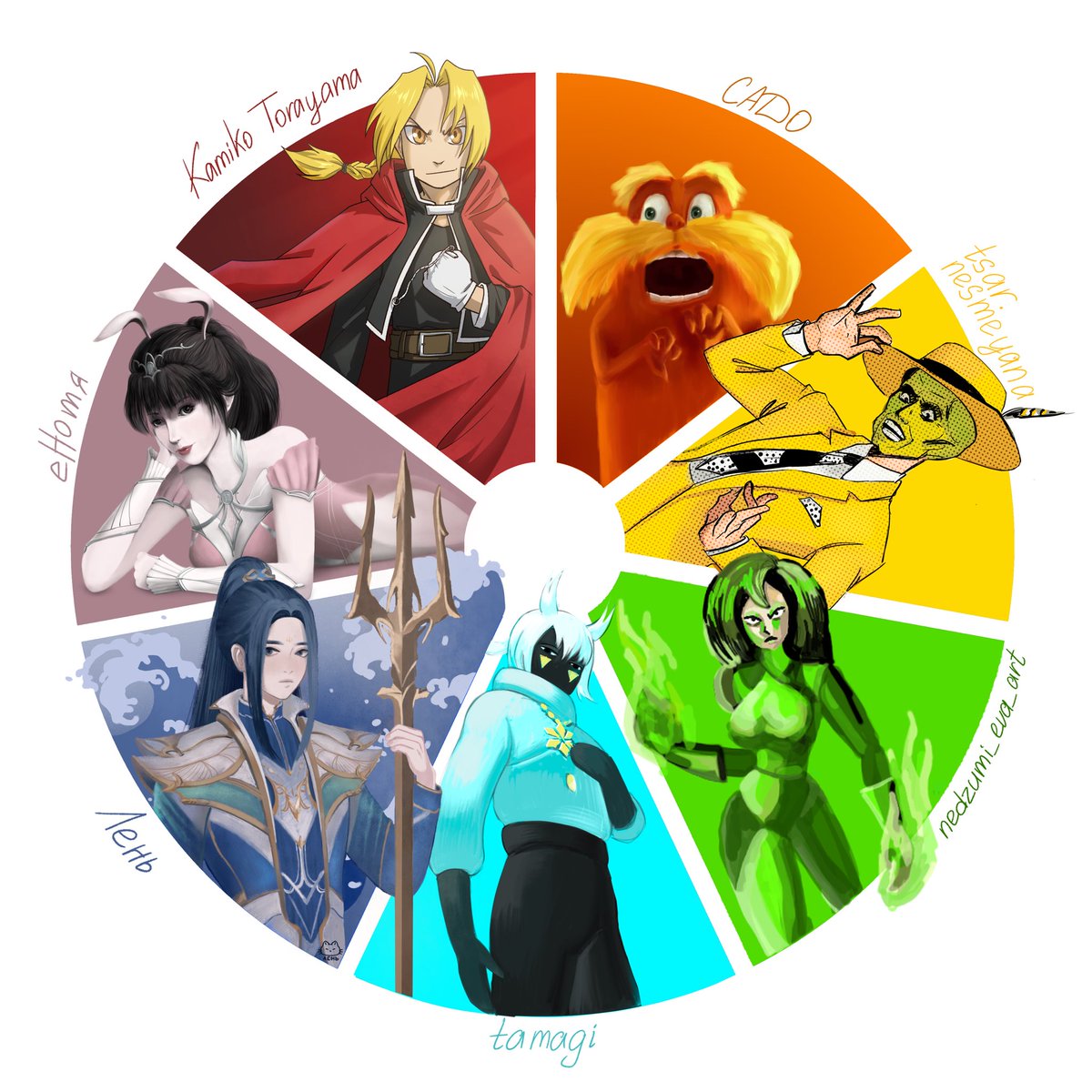 #colorwheelchallenge
The mask is mine)
#fullmetalalchemist #ArtistOnTwitter #skychildrenofthelight #kimpossible #soulland #themask #artistchallenge