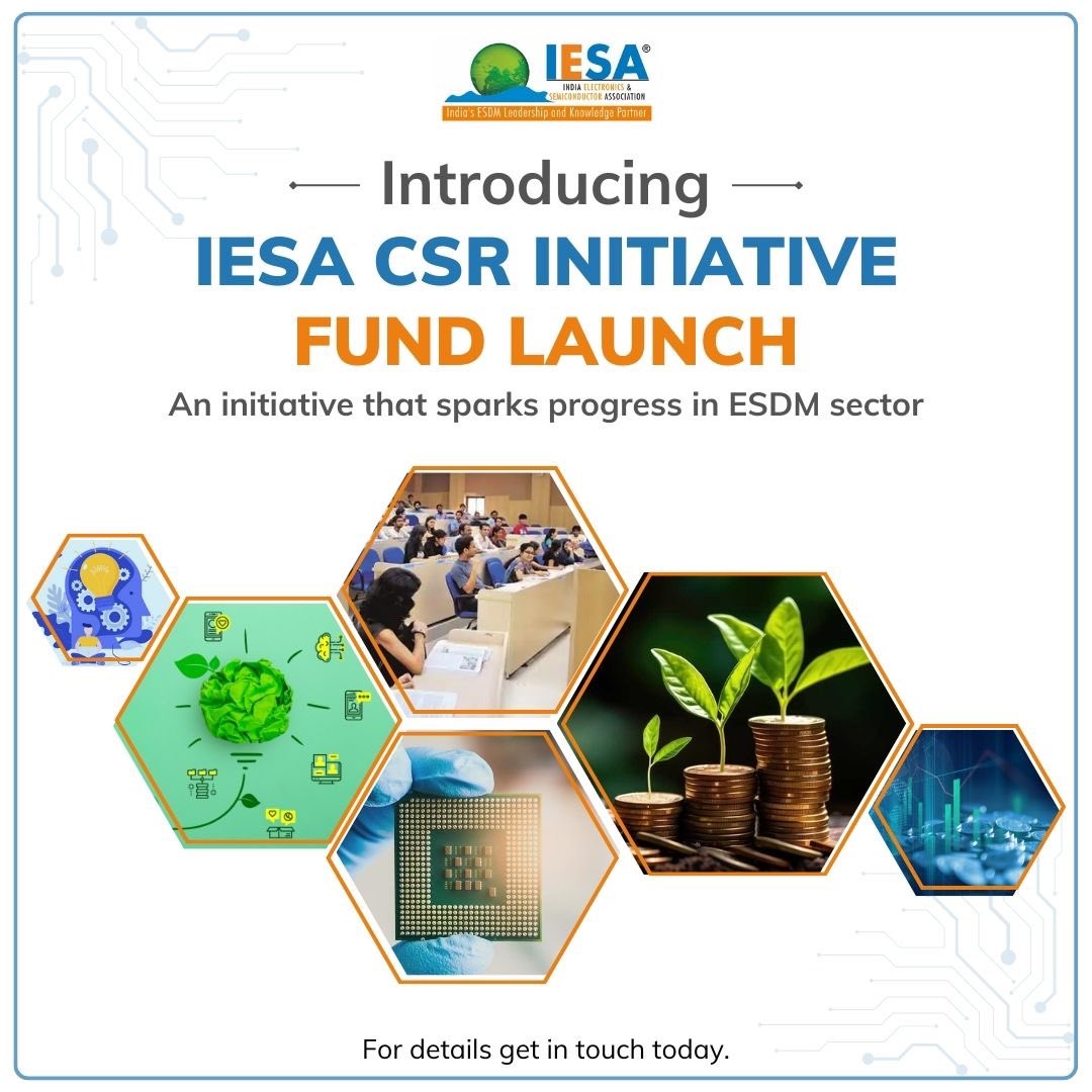 We're excited to launch the IESA CSR Initiative - fund. It will be a significant milestone in our journey to enable a thriving ecosystem in Electronics System Design and Manufacturing sector. #iesa #CSR #development #research #semiconductors #esdm