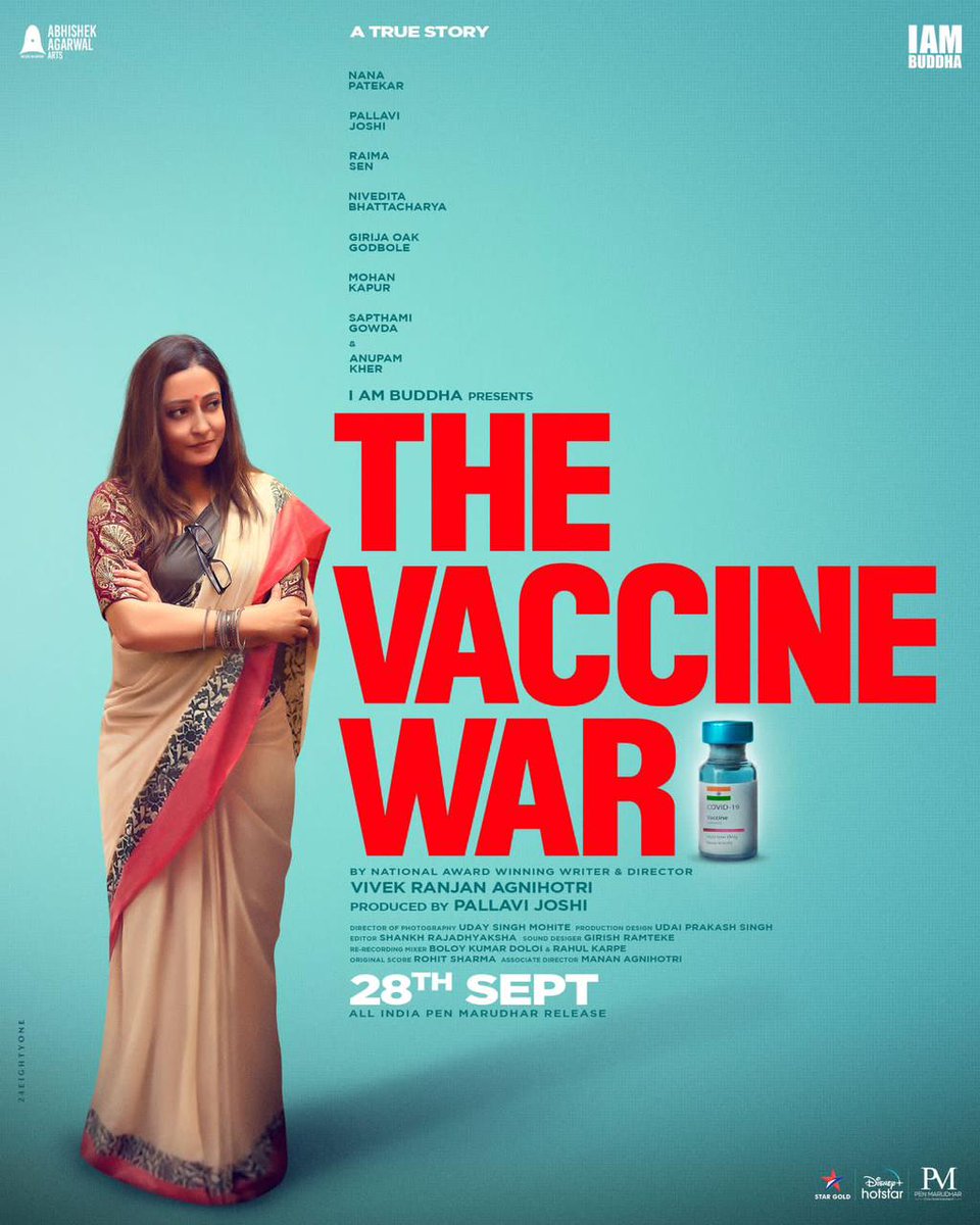 The story of a crisis. The story of a war waged against our vaccine project.The story of how we won it❤‍🔥
#TheVaccineWar 💉 in cinemas WW on September 28th
#IndiaCanDoIt 🇮🇳
@nanagpatekar @AnupamPKher #PallaviJoshi @gowda_sapthami @vivekagnihotri @AAArtsOfficial @AbhishekOfficl