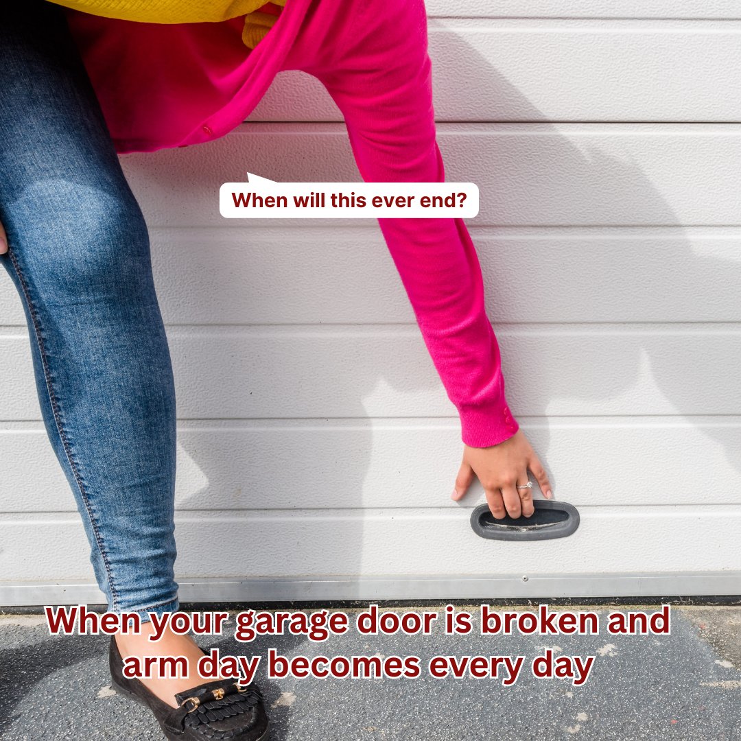 Don't let a broken garage door become a daily arm workout! Let our skilled technicians handle the repair. Book now and get 10% off! #GarageDoorRepair #BrokenGarageDoor #ProfessionalHelp #GetItFixed #EasySolution #SaveOnRepairs #GarageDoorProblems #HomeMaintenance #FixItRight