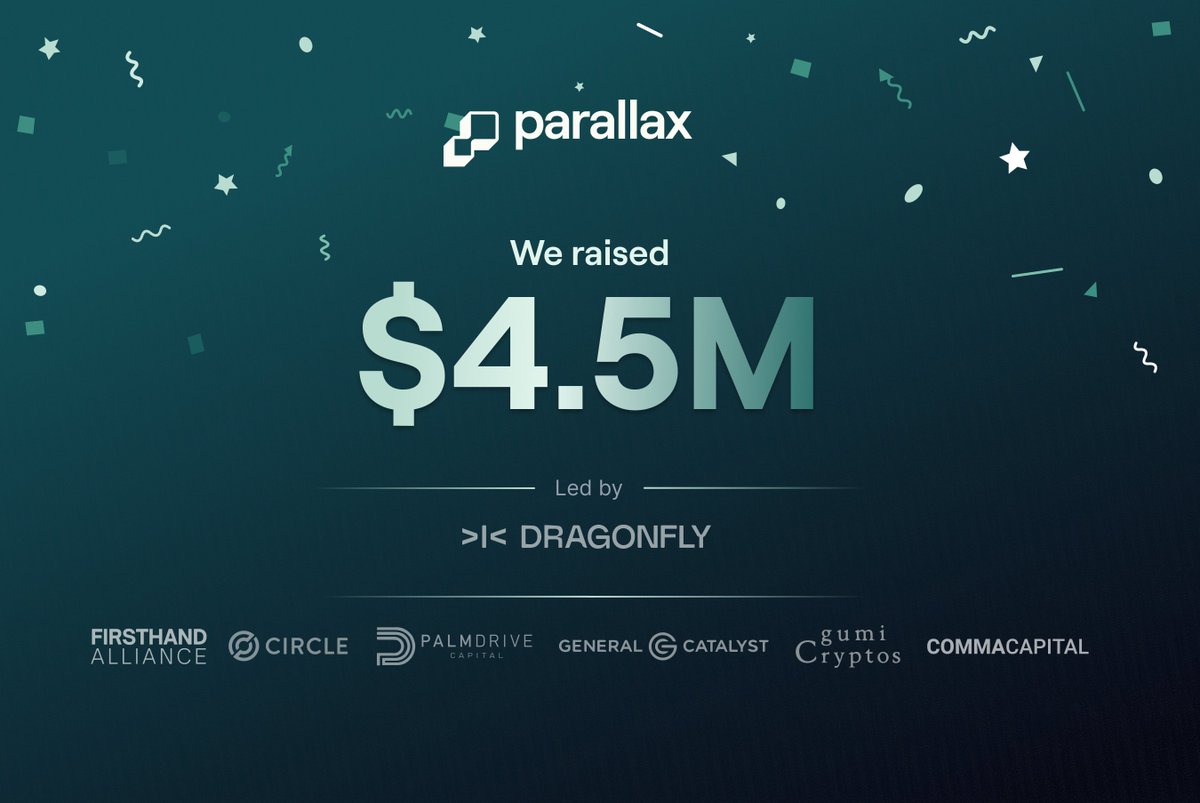 Mikaela Reyes ⚡️ (mikareyes.com) (@__mikareyes) on Twitter photo 1/ Today, we’re excited to announce <a href="/withparallax/">Parallax (withparallax.com)</a>'s $4.5M round, led by <a href="/dragonfly_xyz/">Dragonfly >|<</a>! 🚀
Read more on our blog and on TechCrunch!
👇 1/ Today, we’re excited to announce <a href="/withparallax/">Parallax (withparallax.com)</a>'s $4.5M round, led by <a href="/dragonfly_xyz/">Dragonfly >|<</a>! 🚀
Read more on our blog and on TechCrunch!
👇