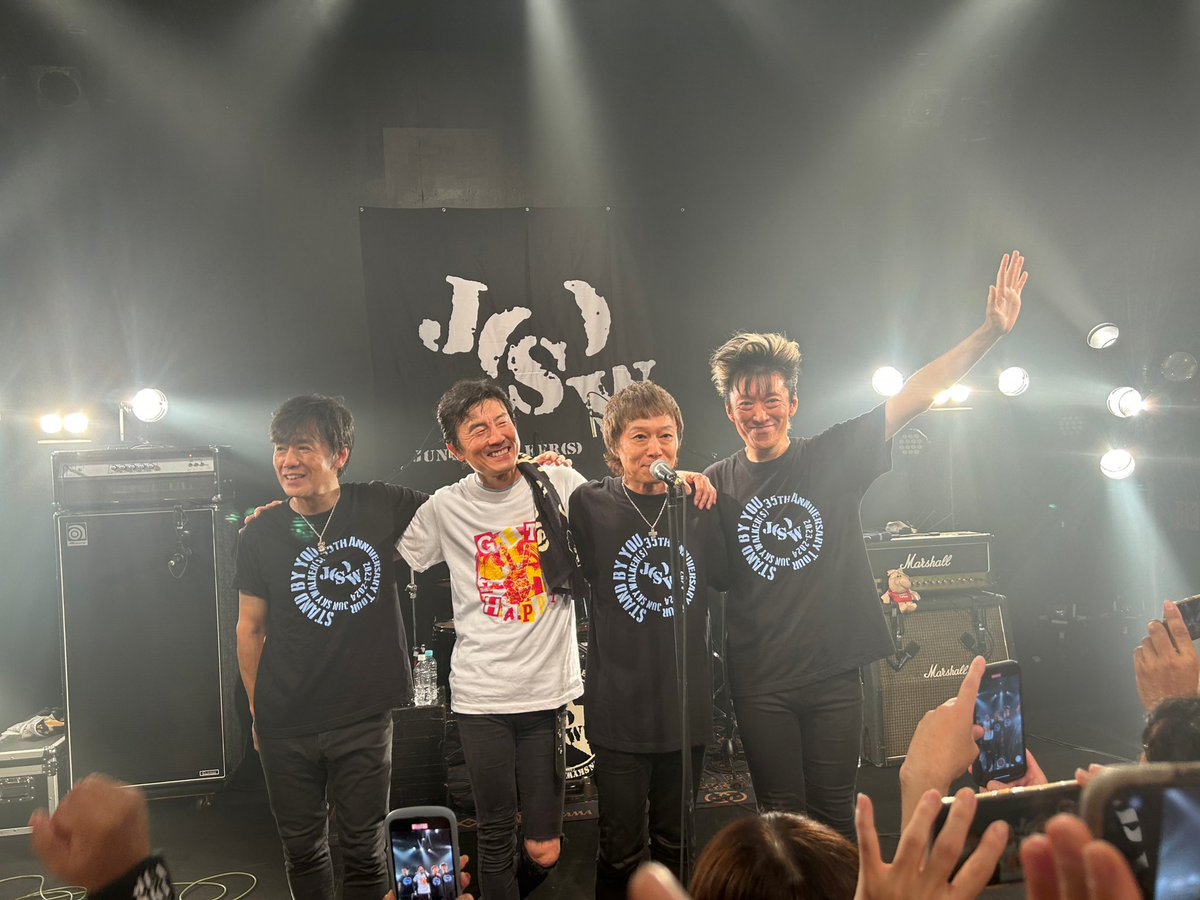 rolling1011's tweet photo. JUN SKY WALKER(S)
35th Anniversary Tour 2023-2024　
STAND BY YOU

時は風のようにで泣くとは！とても楽しくハッピーな時間でした♪

#ジュンスカ最高 
#森純太
#宮田和弥
#小林雅之
#市川勝也
#ジュンスカ
#水戸ライトハウス https://t.co/VHpIz1QAoe