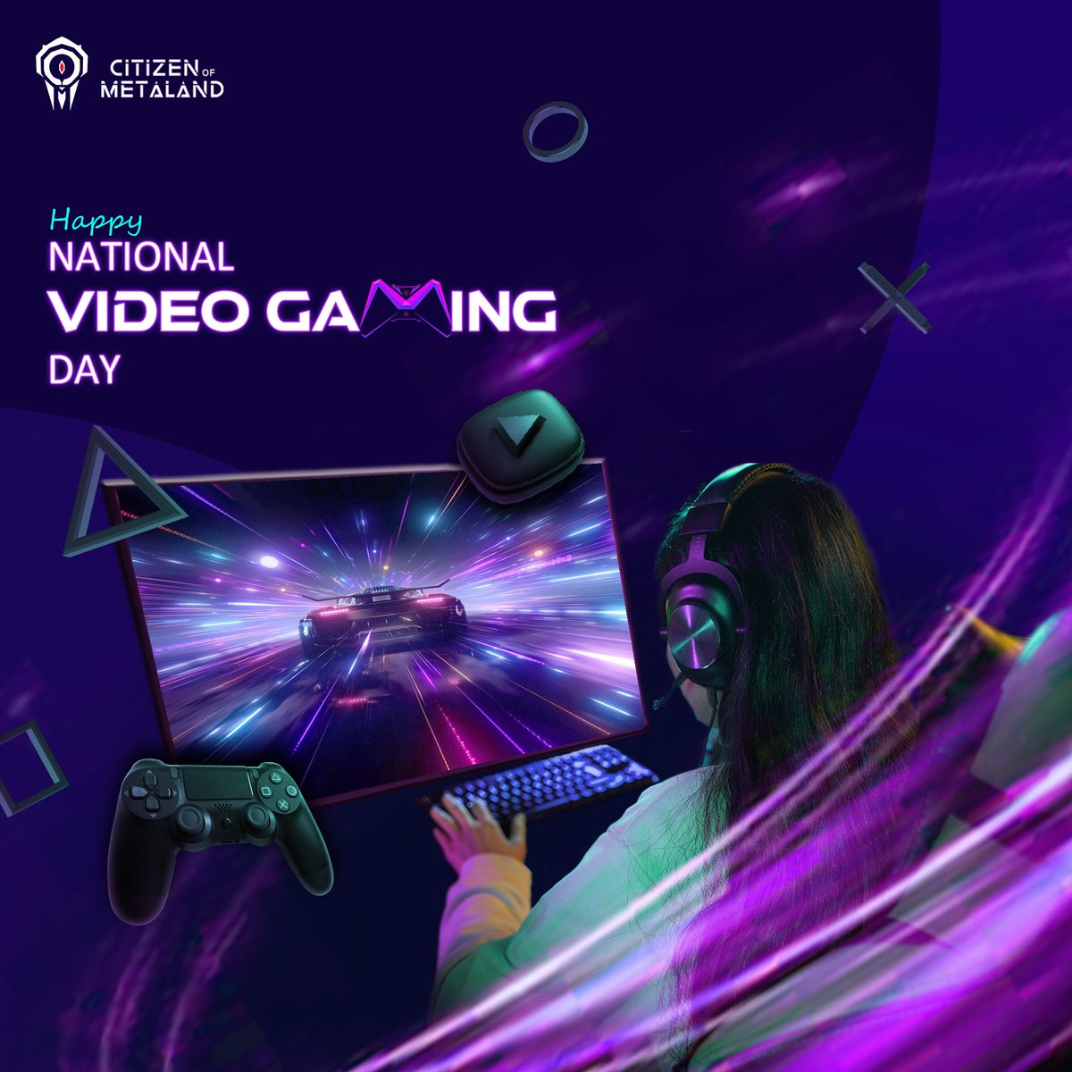 'From 8-bit classics to VR marvels, gaming has come a long way. From #CitizenofMetaland, where pixels and circuits rule, we wish you a thrilling and pixel-perfect Happy National Video Gaming Day!' 🤖🎮 #MetalandGamers #VideoGameDay #CoM #virtualreality #gaming