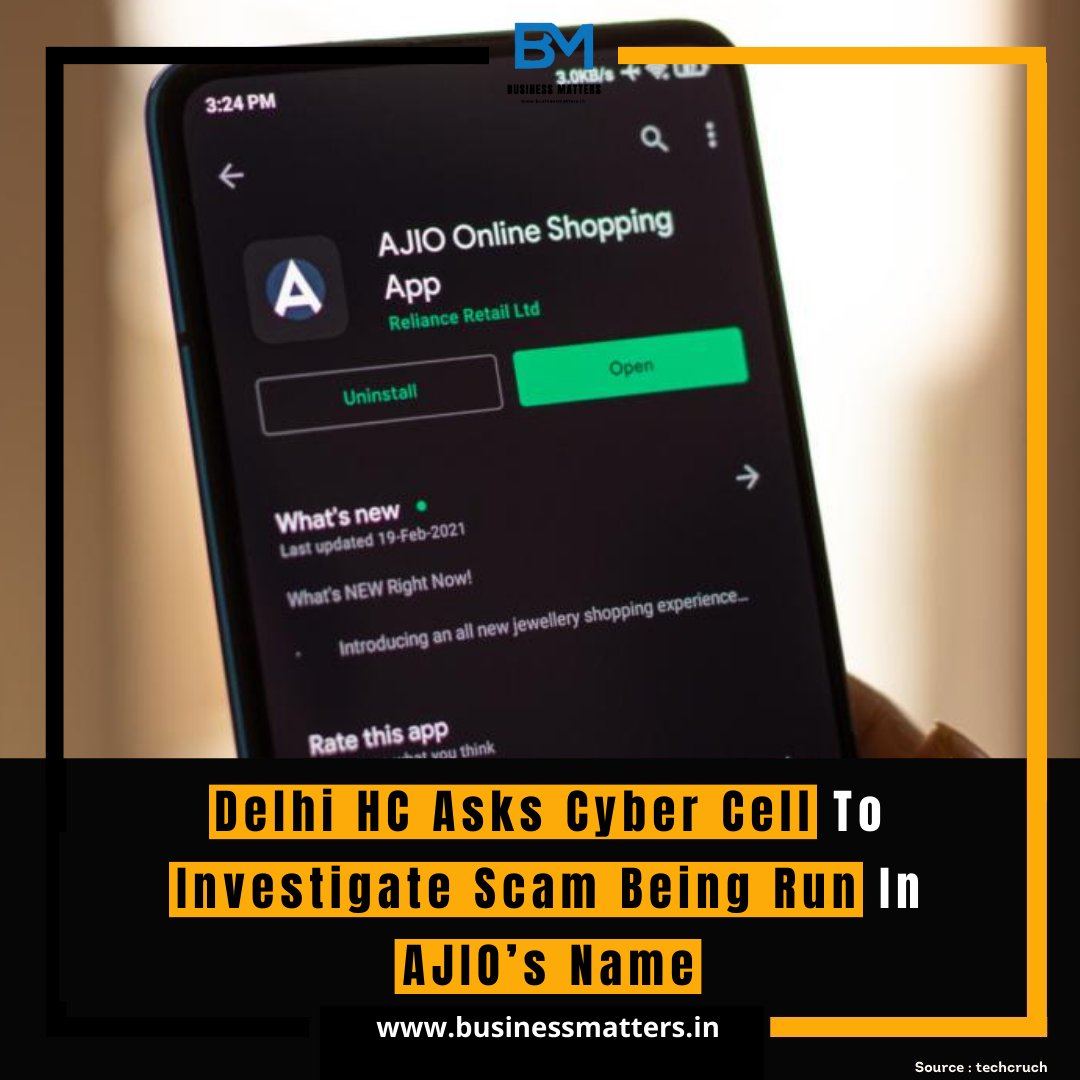 Delhi High Court Asks Cyber Cell to Investigate Scam Being Run in AJIO's Name
businessmatters.in/title-delhi-hi…
#ajio #ajiolife #myntra #delhiblogger #popxodaily #delhifashionblogger #amazon #vogueindia #ootdindian #fashionbloggerindia #delhibloggers #popxofashion #streetstyledelhi