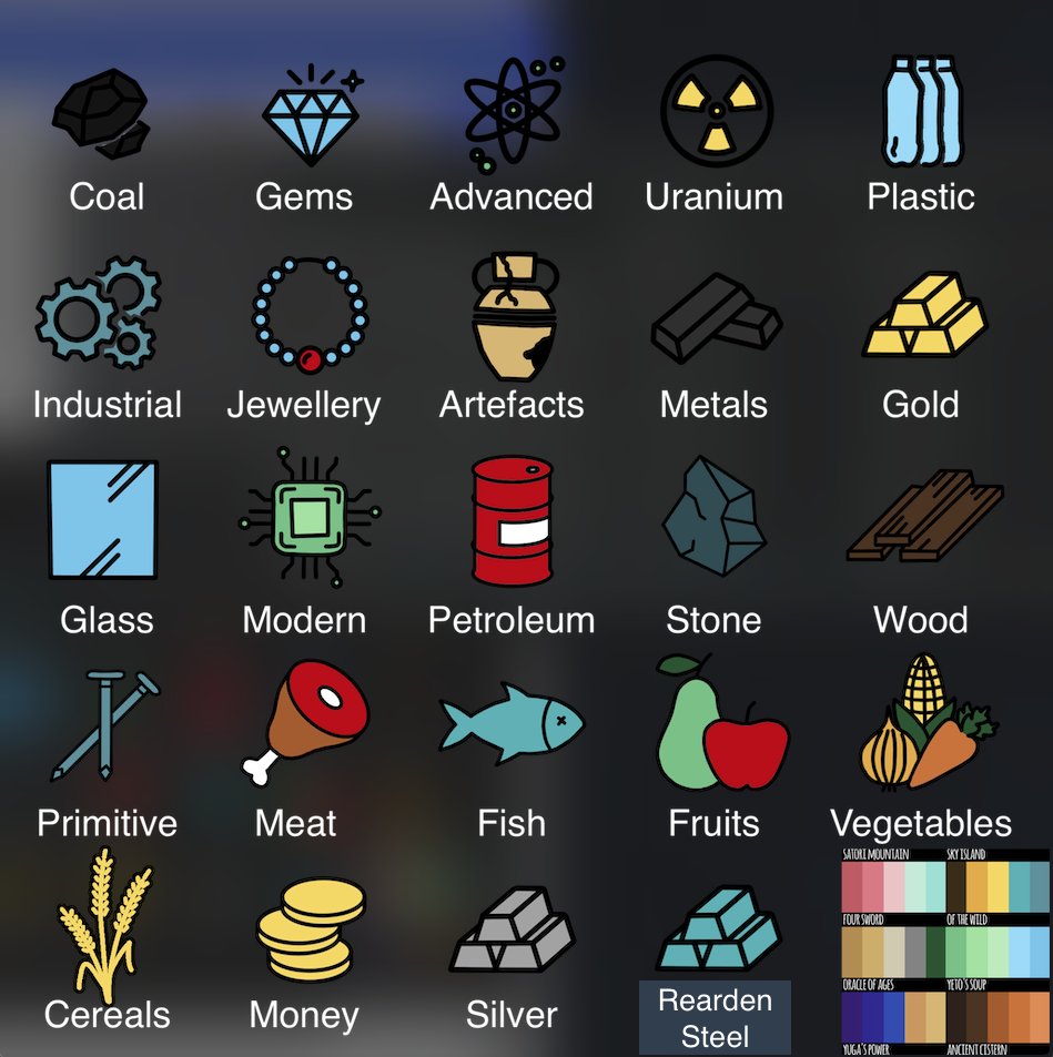 InFloodGame's tweet photo. There will be a lot of items in the game that can be obtained in battle, bought, sold or obtained through quests. 
Yesterday I drew icons for the main items/resources for the game.
#gamedev #indiegamedev #unity3d #gamedeveloper #indiedevs #indiegames #solodev #gamedesign https://t.co/NpJ521Ucgf