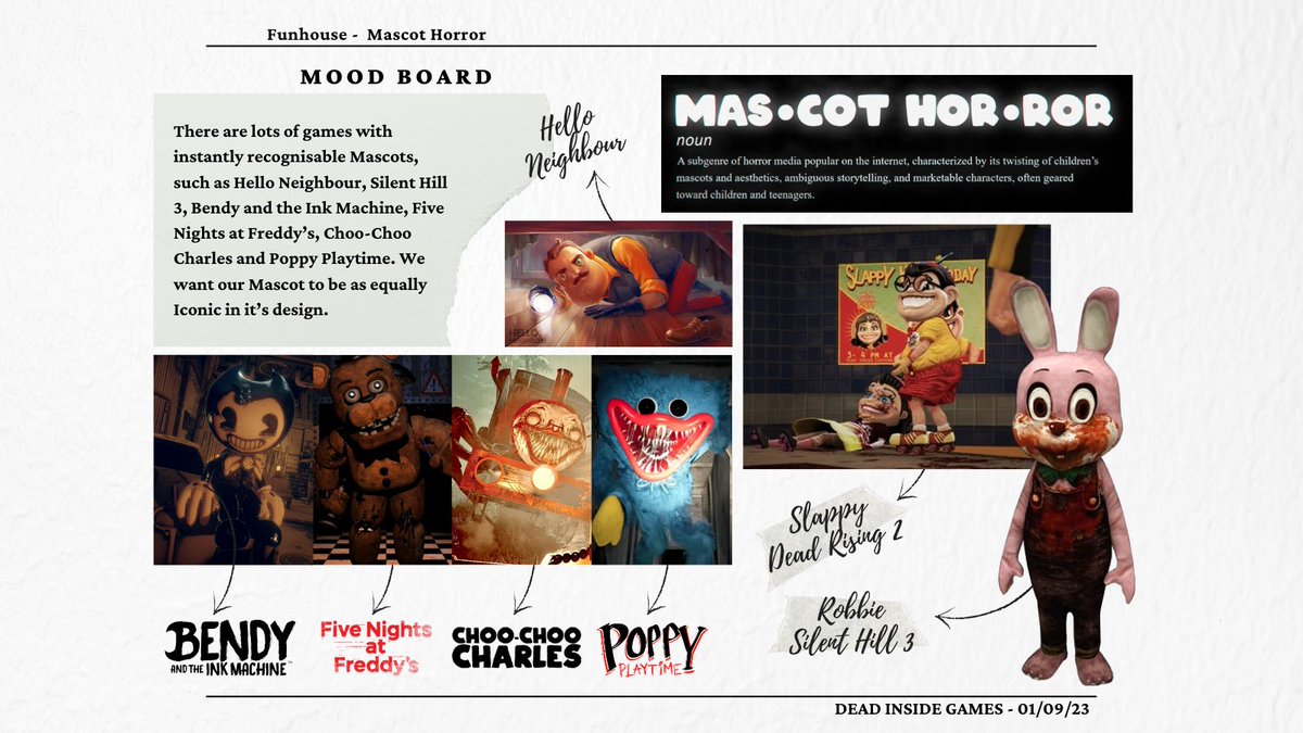 DeadInsideGames's tweet photo. The #MonarcaGameJam2023 themes were announced on August 31st, and we selected 'Mascot Horror' (2) https://t.co/Hken9itmpA