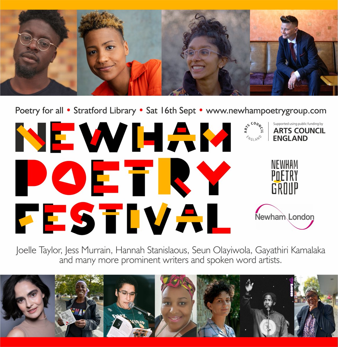 1,2,3,4...🗓️🗓️🗓️Counting down days for the #PoetryFestival 🥳 Saturday 16 at Stratford Library - Get your tickets 🗣️NOW - supported by @ace__london #NewhamTalent #CreativeNewham #NewhamArts #NewhamPoetryFest
