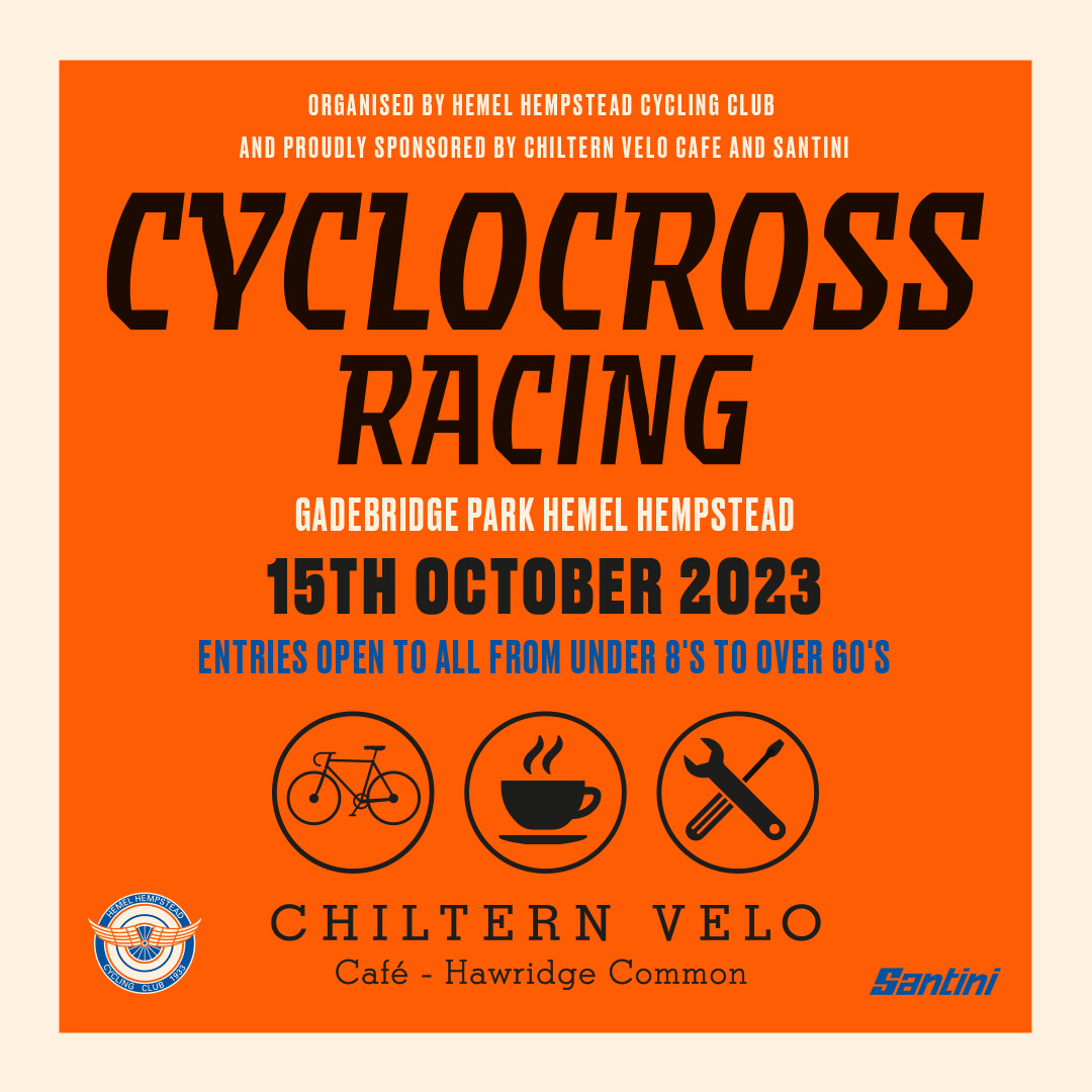 Hemel Hempstead Cycling Club (@hemelcycling) on Twitter photo 1 month left to sign-up for <a href="/hemelcycling/">Hemel Hempstead Cycling Club</a> ‘s Hemel edition of the <a href="/centralcxl/">lily</a> on 15th October.
Big thanks to <a href="/chilternvelo/">Chiltern Velo</a> and @santini_cycling for their support, as well as <a href="/britishcycling/">British Cycling</a>.
Find out more here: hemelcycling.org.uk/pages/cyclocro… 1 month left to sign-up for <a href="/hemelcycling/">Hemel Hempstead Cycling Club</a> ‘s Hemel edition of the <a href="/centralcxl/">lily</a> on 15th October.
Big thanks to <a href="/chilternvelo/">Chiltern Velo</a> and @santini_cycling for their support, as well as <a href="/britishcycling/">British Cycling</a>.
Find out more here: hemelcycling.org.uk/pages/cyclocro…