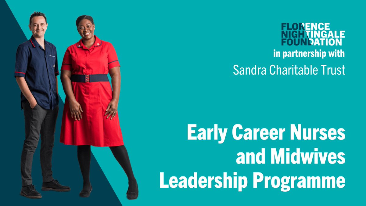 Our Leadership Programme for Early Career #Nurses and #Midwives (max 2 yrs post qualification), supported by the Sandra Charitable Trust, is still open for applications. This is a fully-funded programme. 

Find out more + apply at tinyurl.com/yywx8nbs
Closing 30 September 2023