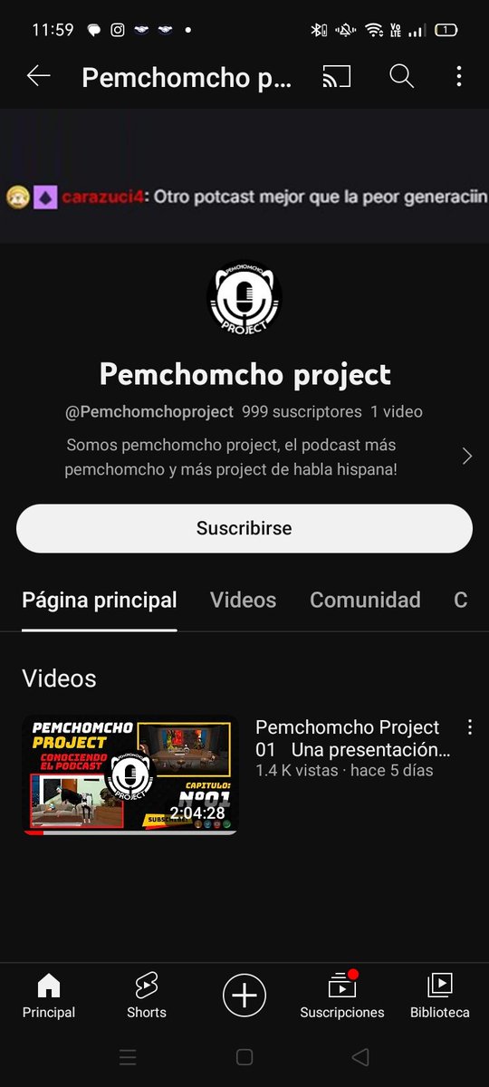 Lwebo2's tweet photo. Soy el suscriptor número 1000 de pemchomcho project, puedo morir en paz https://t.co/h50TbnkHOL