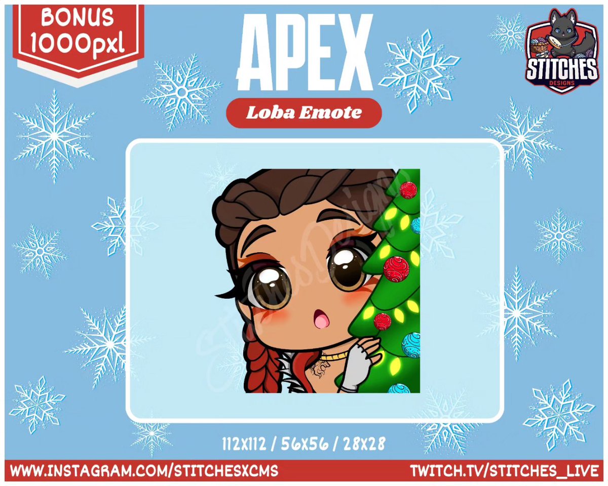 Loba Xmas 🎄❤️
link in my bio ⬆️👆

#loba #lobamain #apexlegends #twitchartist #twitchstreamer #twitchgirls #bhfyp  #chibi  #twitchemote #twitchemotes #twitch  #emotes #twitchemoteartist #emotestwitch #streamer #digitalart #xmas #christmas #holiday #twitchchristmas #apexchristmas