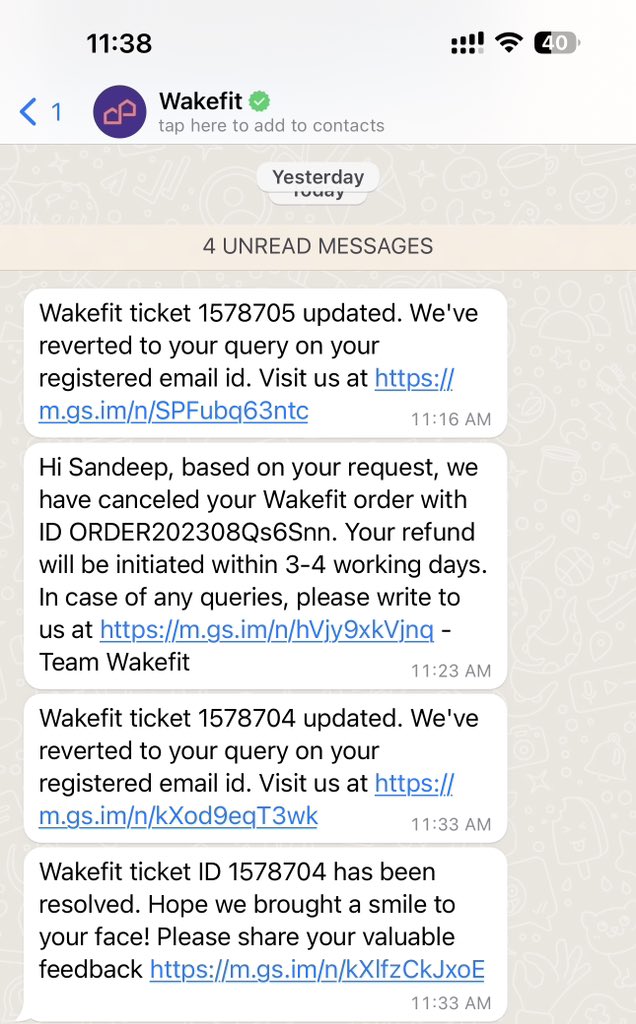 Palls1Sandeep's tweet photo. Without even discussing with me they cancelled the order and closed the ticket https://t.co/97n5YddazH