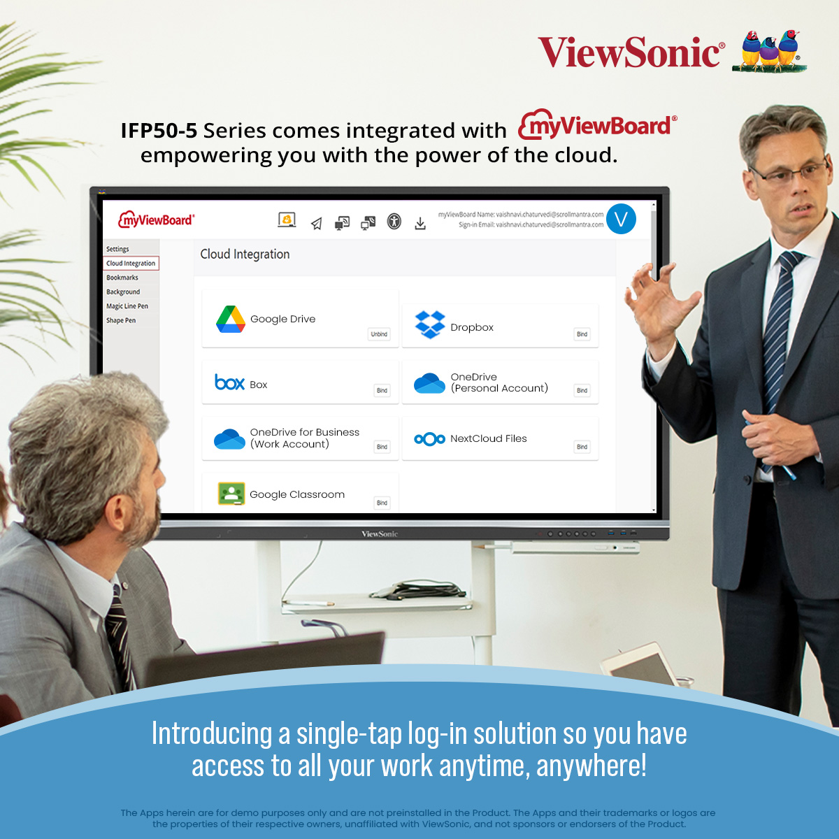 IndiaViewsonic's tweet image. Ever struggled with keeping track of files, drives, and links? 🤯
IFP50-5 Series comes integrated with myViewBoard with the power of the cloud. Carry all your important work at the tip of your fingers. 
Check it out now!

#ViewSonic #ViewSonicIndia #SwipeToSolve #swipeformore