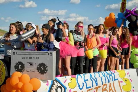 Homecoming Parade the girls did amazing on their float!! #LadyCatSpirit