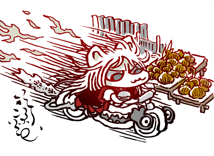 「#牛若小太郎 火曜日なのでコージョ描きました。きつねの自転車。 」|氷厘亭氷泉のイラスト