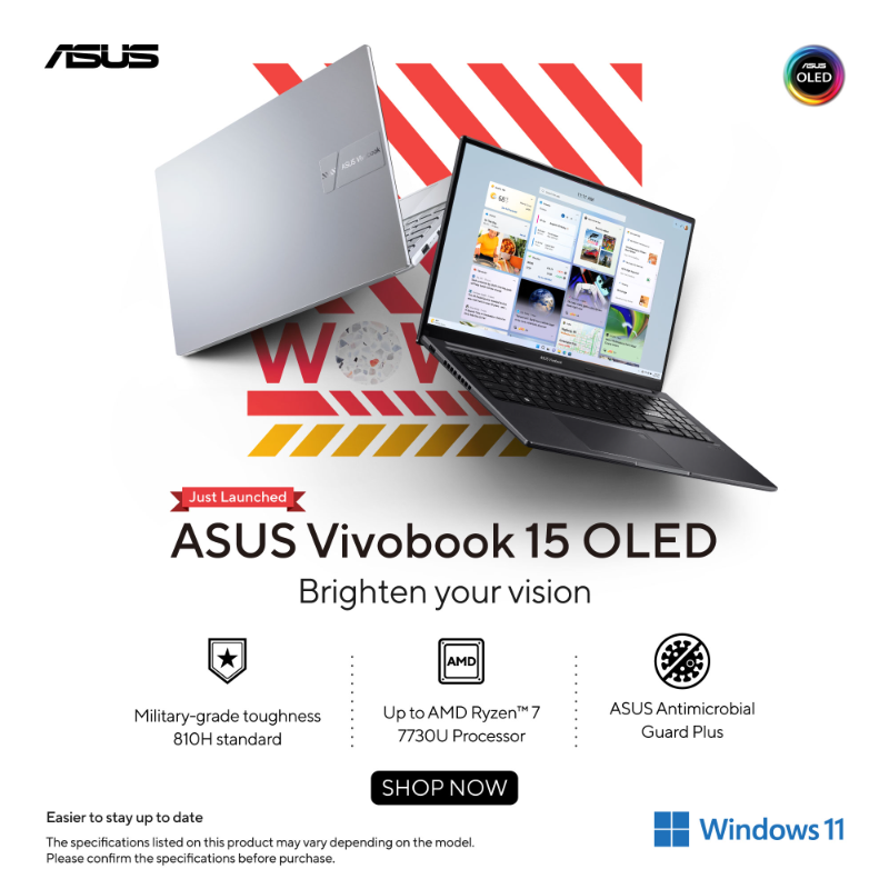 ASUSIndia's tweet photo. Experience a new level of smoothness and power with the ASUS Vivobook 15 OLED. With an AMD Ryzen™ 7 7730U Processor. This feature-packed laptop is designed for the most demanding tasks.
Get yours today
#ASUSIndia #Windows11 #RyzeInStyle #TogetherWeAdvance