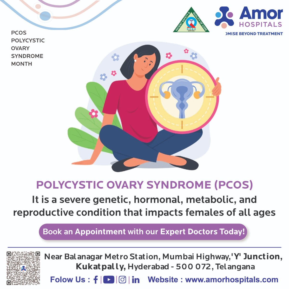 AmorHospitals's tweet image. 𝗣𝗖𝗢𝗦 𝗣𝗢𝗟𝗬𝗖𝗬𝗦𝗧𝗜𝗖 𝗢𝗩𝗔𝗥𝗬 𝗦𝗬𝗡𝗗𝗥𝗢𝗠𝗘 𝗠𝗢𝗡𝗧𝗛
It is a severe genetic, hormonal, metabolic, and reproductive condition that impacts females of all ages.
#PCOSAwareness #PCOSMonth #KnowPCOS #PCOSSupport #FightPCOS #WomensHealth #HormoneHealth  #amorhospitals