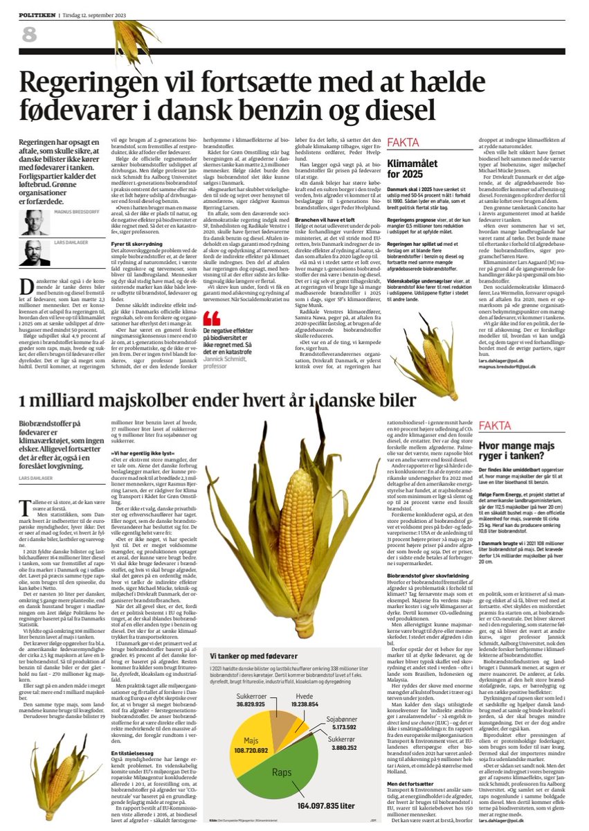 Hvordan kom vi hertil?

Mad til 2,3 millioner mennesker bliver futtet af i danske biler. Al forskning siger, at det skader klimaet MERE end fossiler

Og nu vil regeringen lade det fortsætte 🙉

politiken.dk/del/thZYrfABCc… 
#dkpol #dkgreen
<a href="/concitoinfo/">CONCITO</a> <a href="/gronomstilling/">Rådet for Grøn Omstilling</a> <a href="/DrivkraftDK/">Drivkraft Danmark</a>