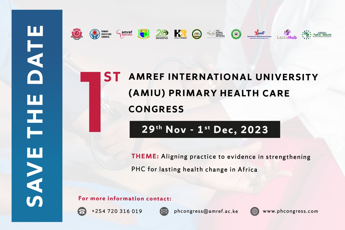 AmrefUniversity's tweet image. Let us unite and prioritize the health and well-being of all, regardless of their background or circumstances. Together, we can make a difference and create a healthier and more equitable world.

Join us for #PHCongressKE for in-depth insights.

🔗 phcongress.com/registration-p…