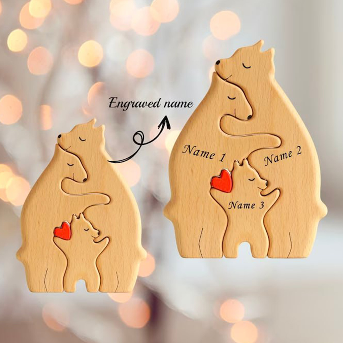 Personalized Family Name Puzzle Decor - Bears in 2023